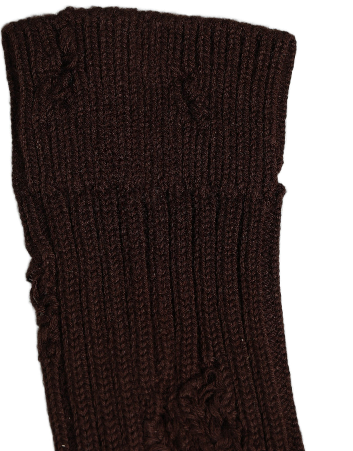 Dolce & Gabbana Dark Brown Cotton Distressed Mid Calf Accessory Socks Dolce & Gabbana
