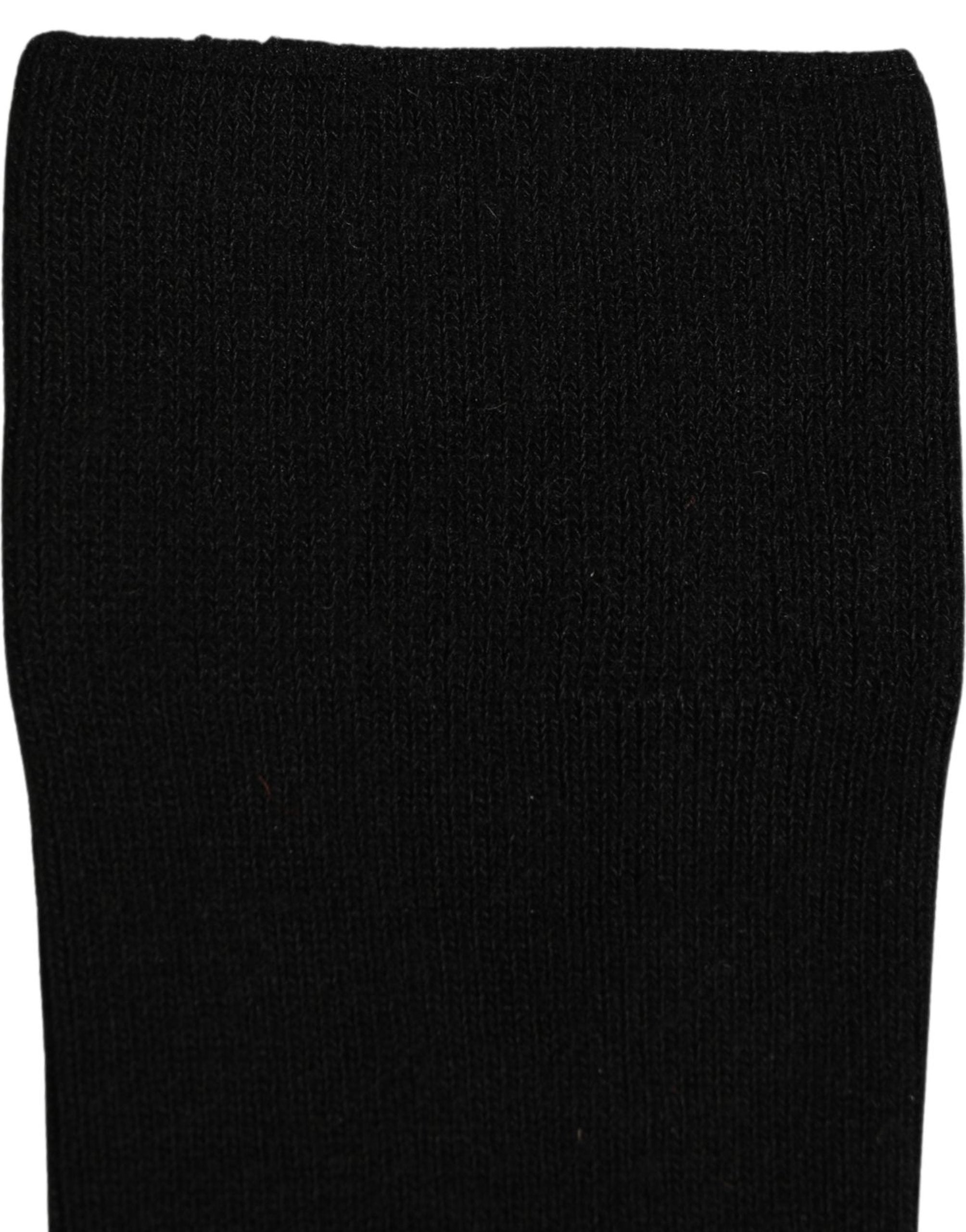 Dolce & Gabbana Men Black Viscose Logo Knee High Accessory Socks Dolce & Gabbana