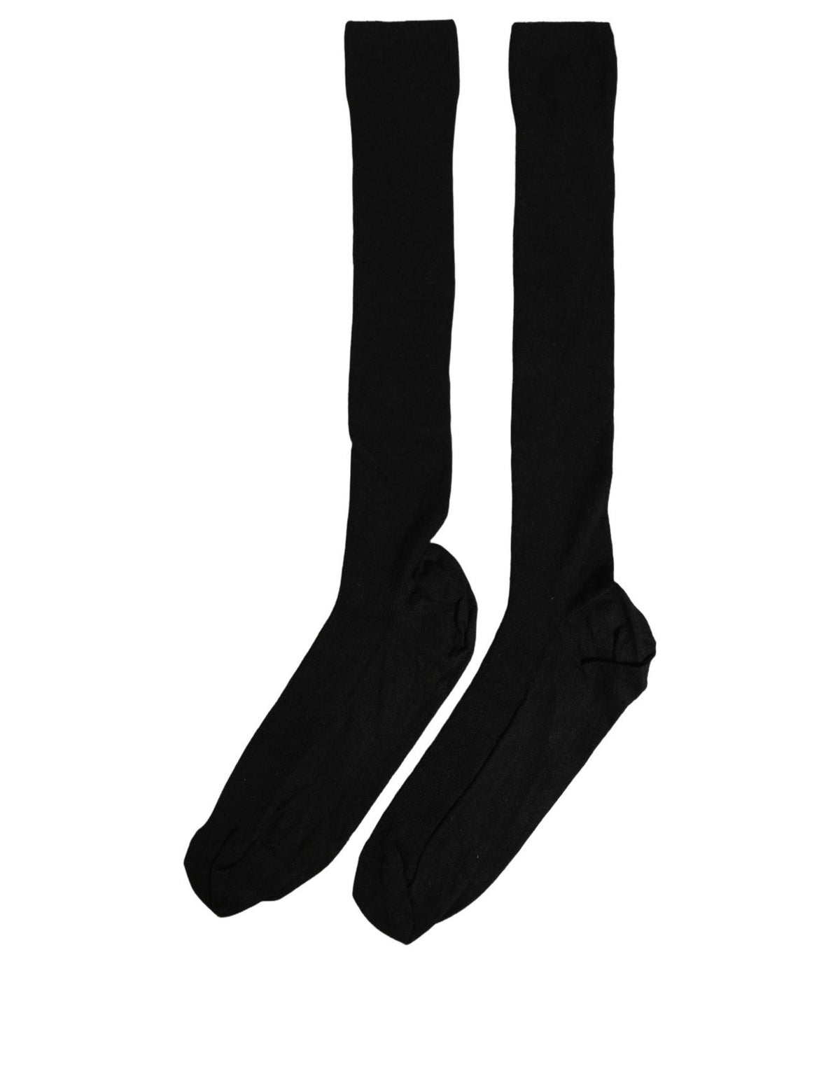 Dolce & Gabbana Men Black Viscose Logo Knee High Accessory Socks Dolce & Gabbana
