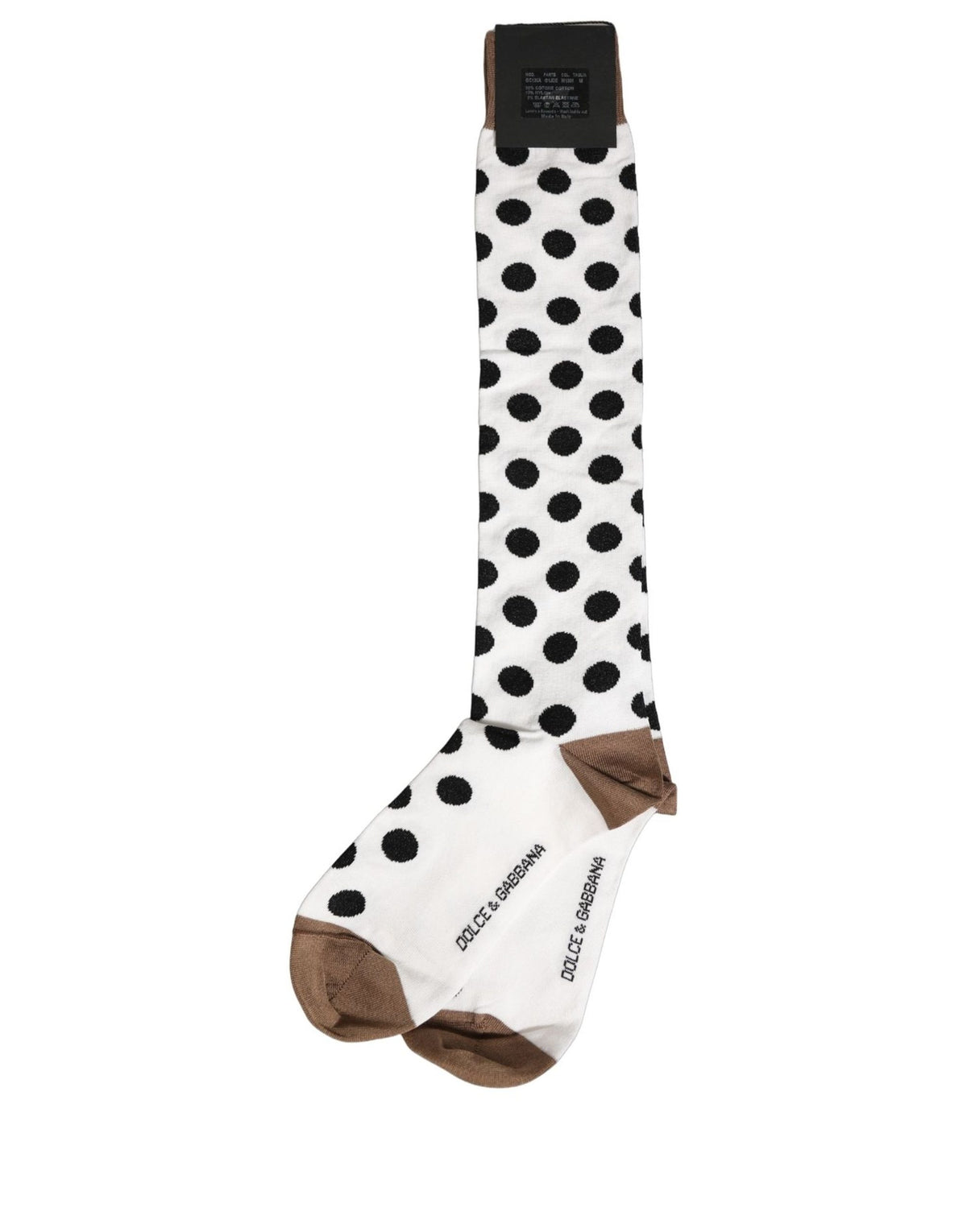 Dolce & Gabbana White Polka Dot Over The Calf Accessory Socks Dolce & Gabbana
