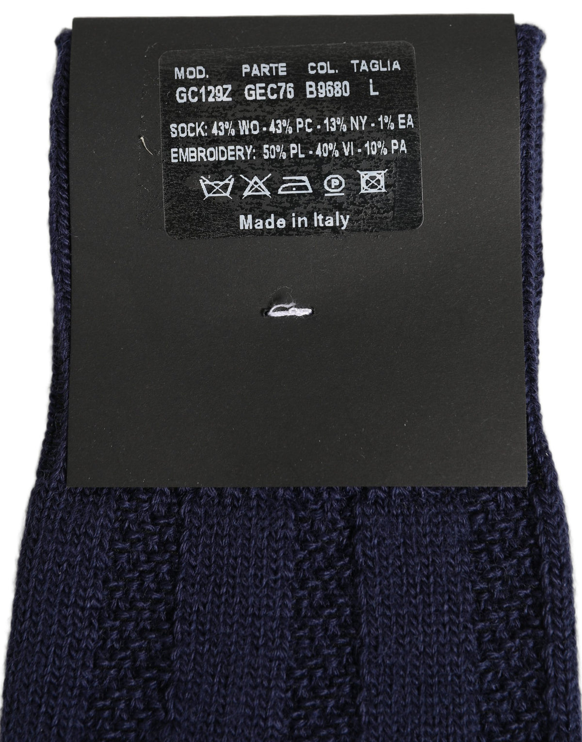 Dolce & Gabbana Navy Blue Wool Crest Logo Knee High Accessory Socks Dolce & Gabbana