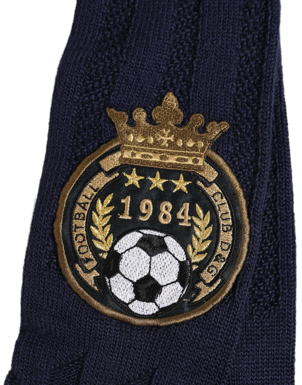 Dolce & Gabbana Navy Blue Wool Crest Logo Knee High Accessory Socks Dolce & Gabbana
