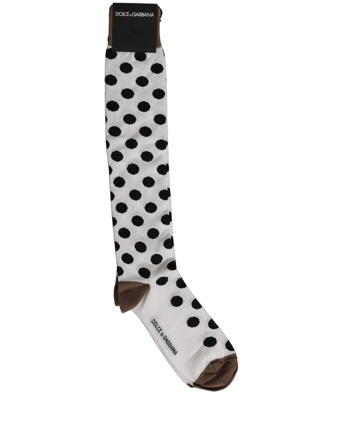 Dolce & Gabbana White Polka Dot Over The Calf Accessory Socks Dolce & Gabbana