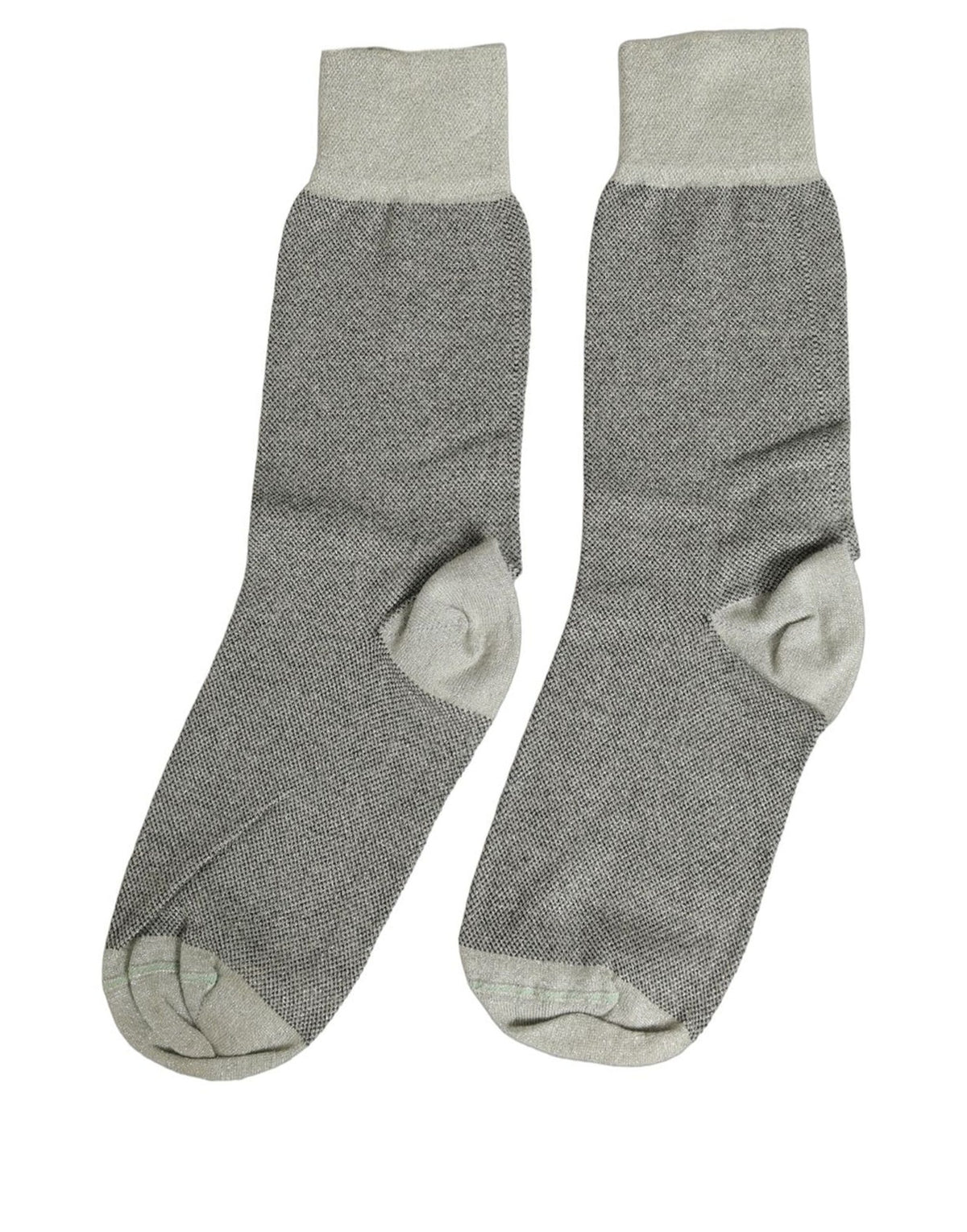 Dolce & Gabbana Charcoal Grey Logo Mid Calf Women Accessory Socks Dolce & Gabbana
