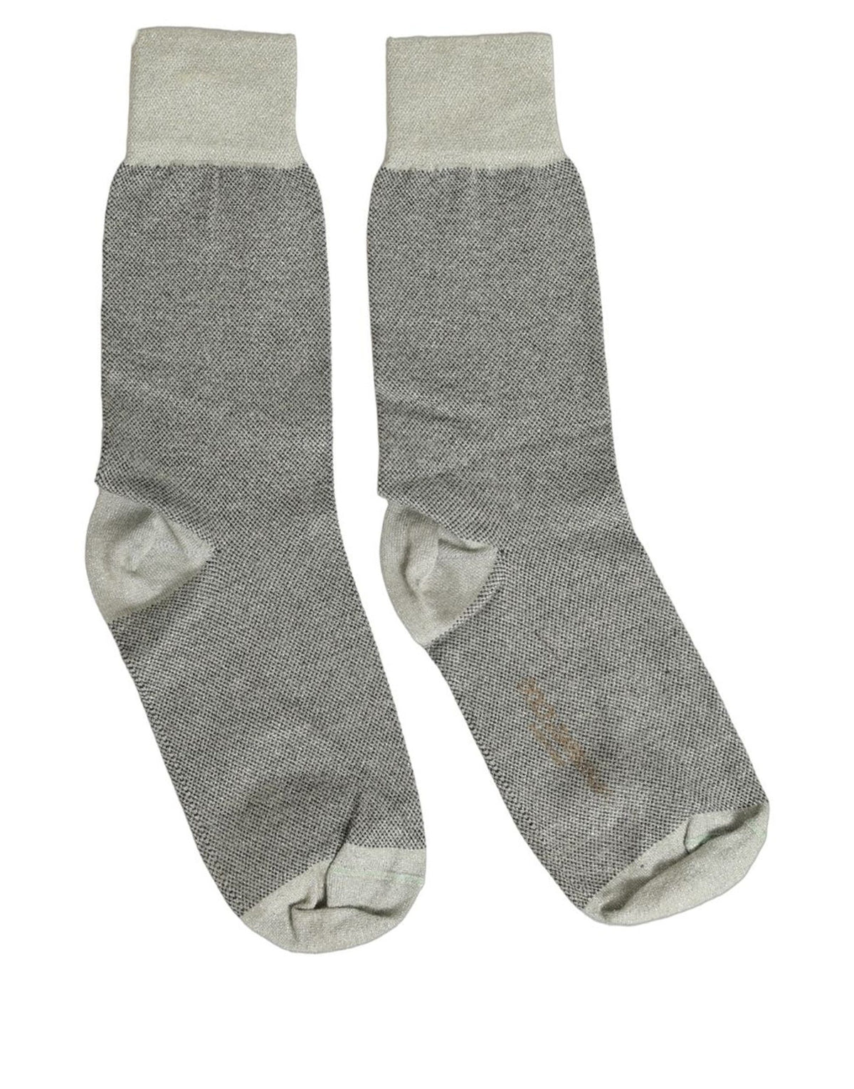 Dolce & Gabbana Charcoal Grey Logo Mid Calf Women Accessory Socks Dolce & Gabbana