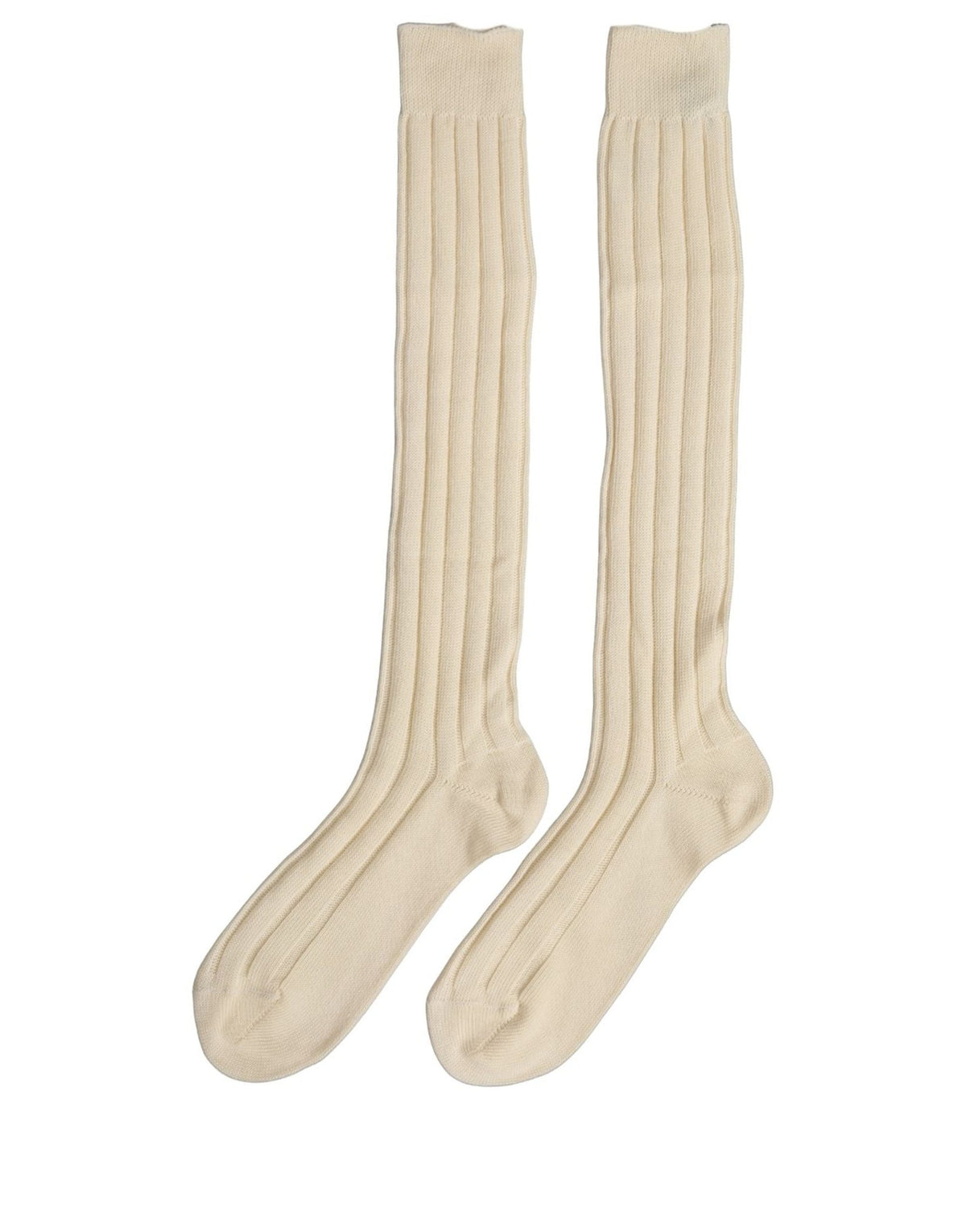 Dolce & Gabbana Beige Wool Stretch Knee High Accessory Socks Dolce & Gabbana