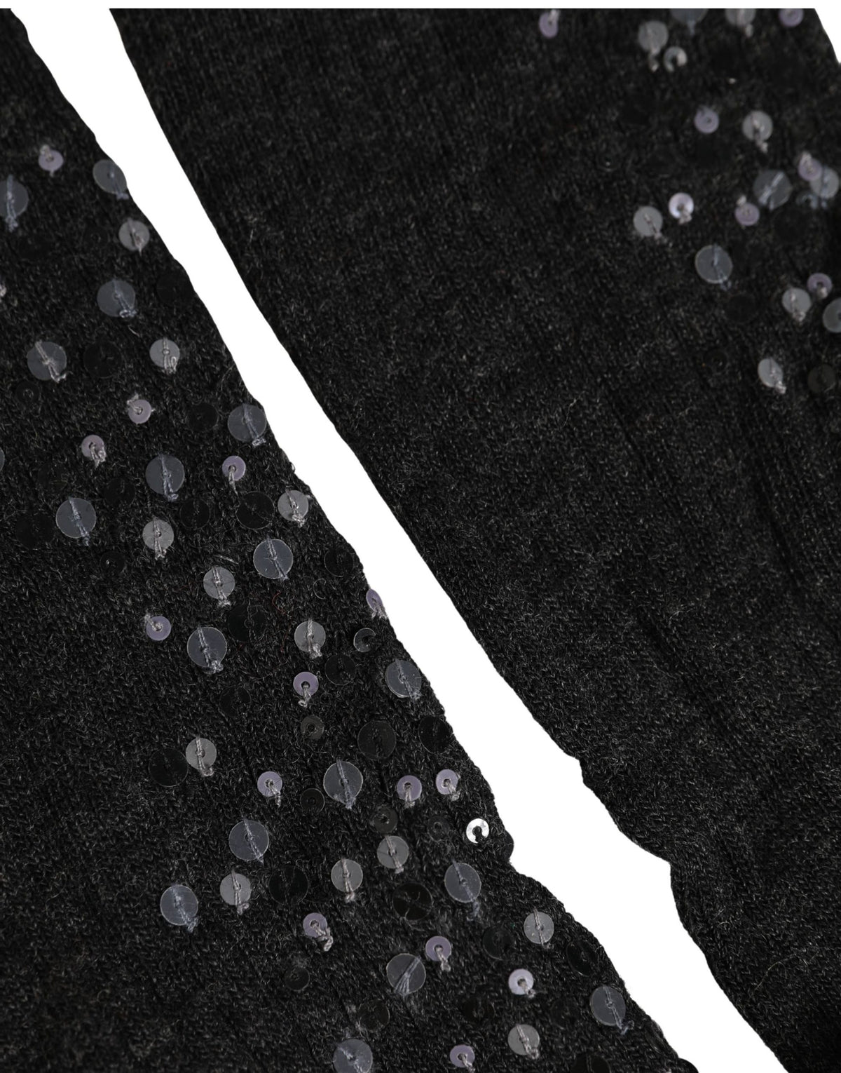 Dolce & Gabbana Dark Gray Sequined Wool Knee High Accessory Socks Dolce & Gabbana
