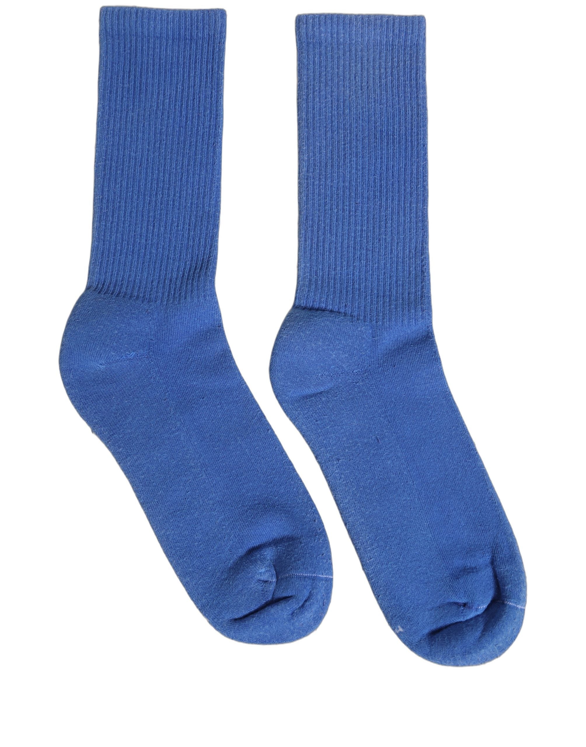 Dolce & Gabbana Blue Cotton Ribbed Mid Calf Women Accessory Socks Dolce & Gabbana