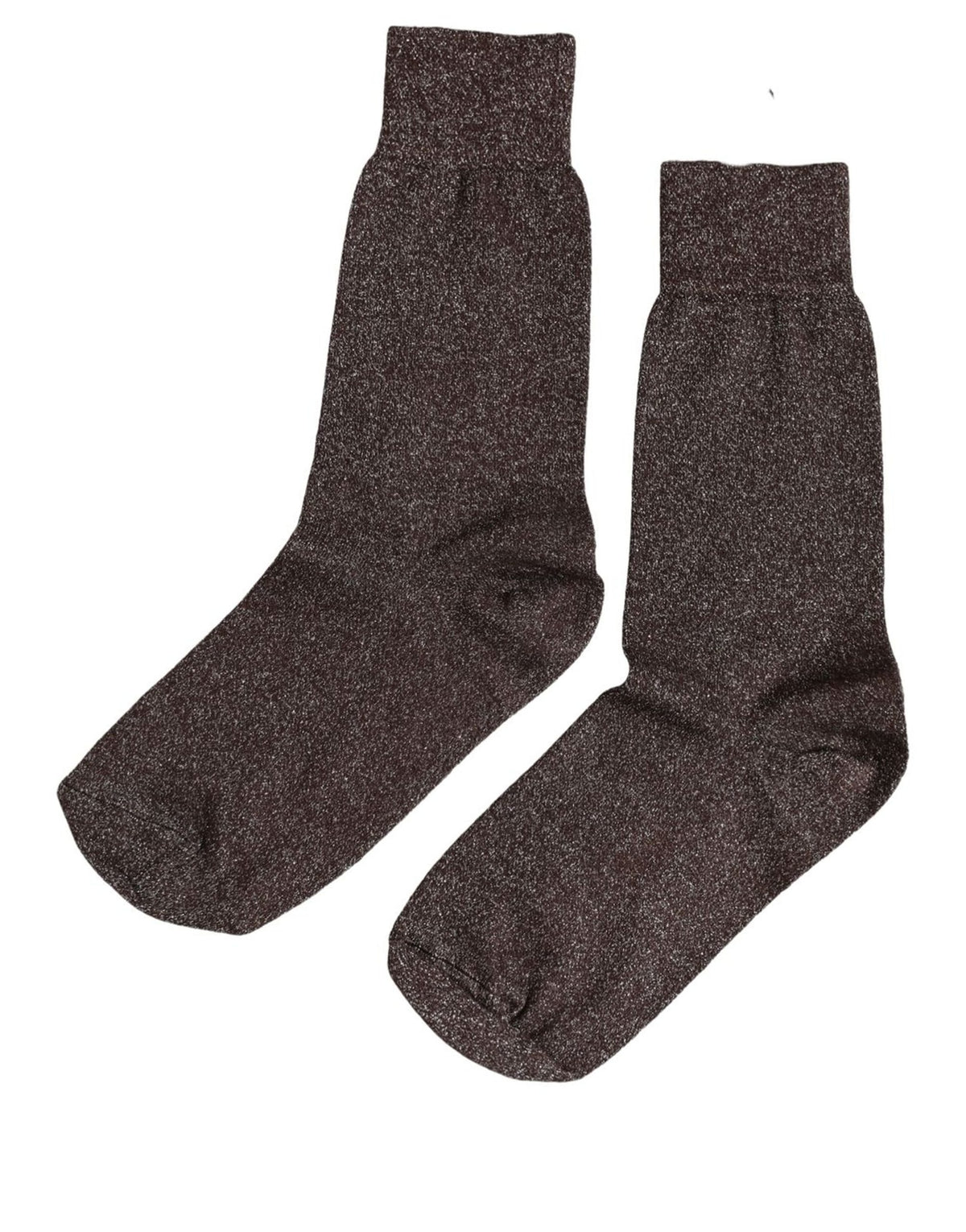 Dolce & Gabbana Dark Brown Viscose Mid Calf Accessory Socks Dolce & Gabbana