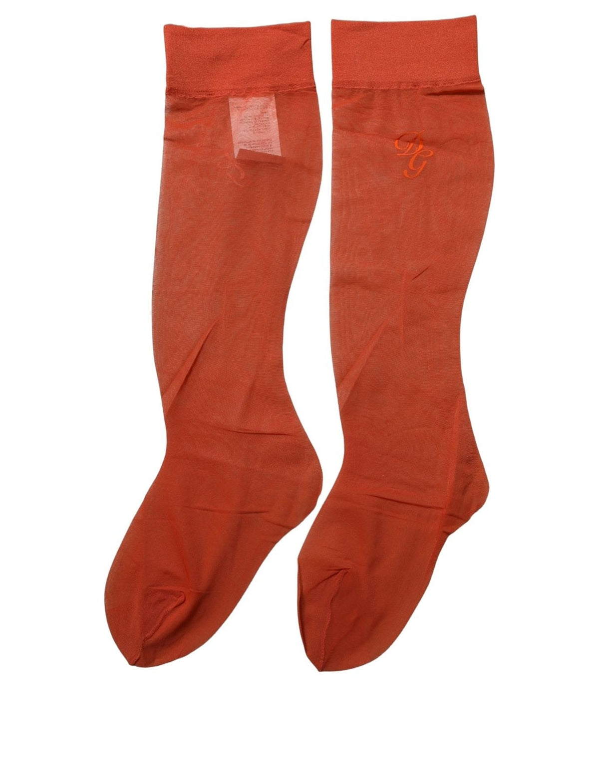Dolce & Gabbana Orange Knee High Sheer Nylon Accessory Socks Dolce & Gabbana