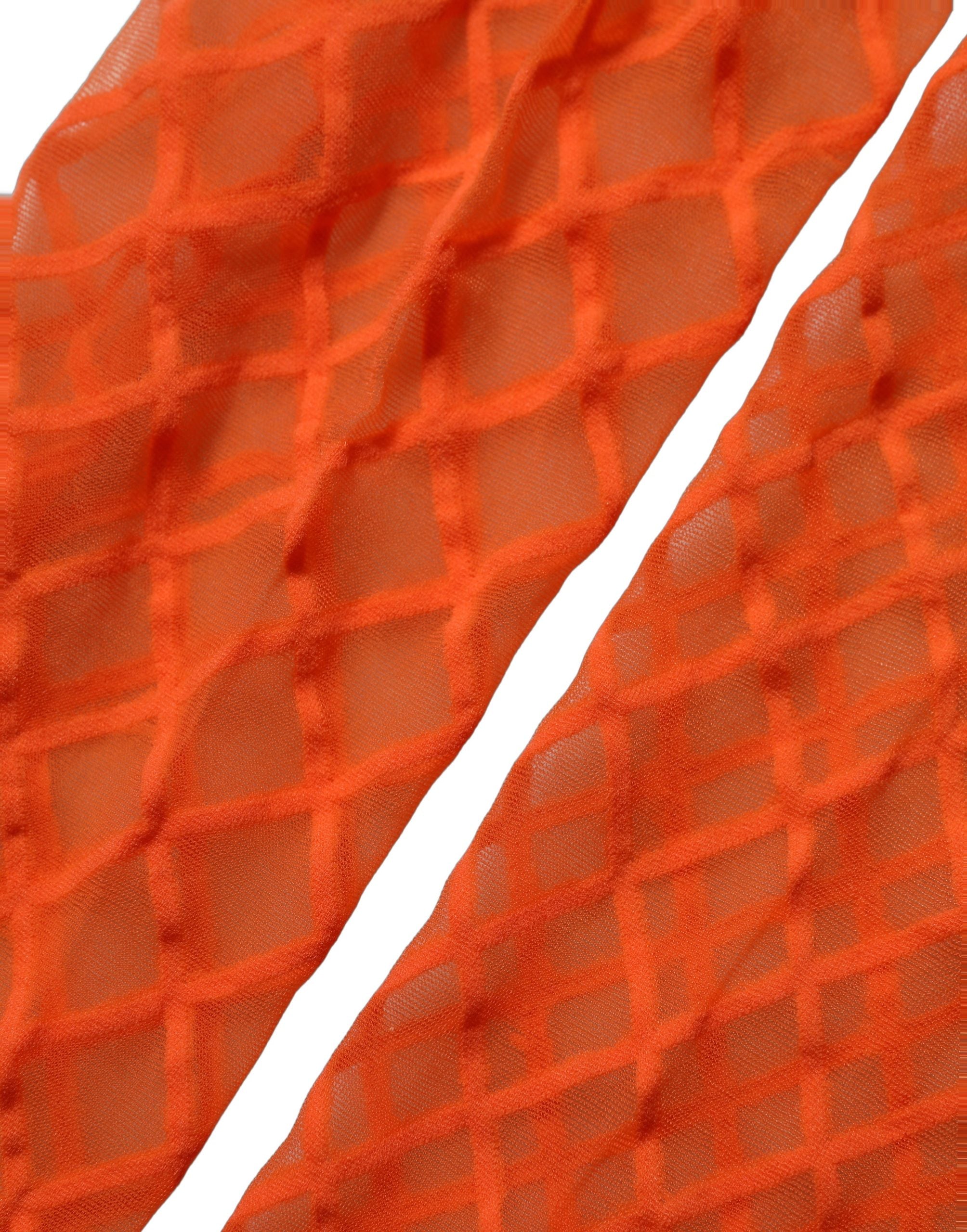 Dolce & Gabbana Orange Nylon Fishnet Pantyhose Stockings Socks Dolce & Gabbana