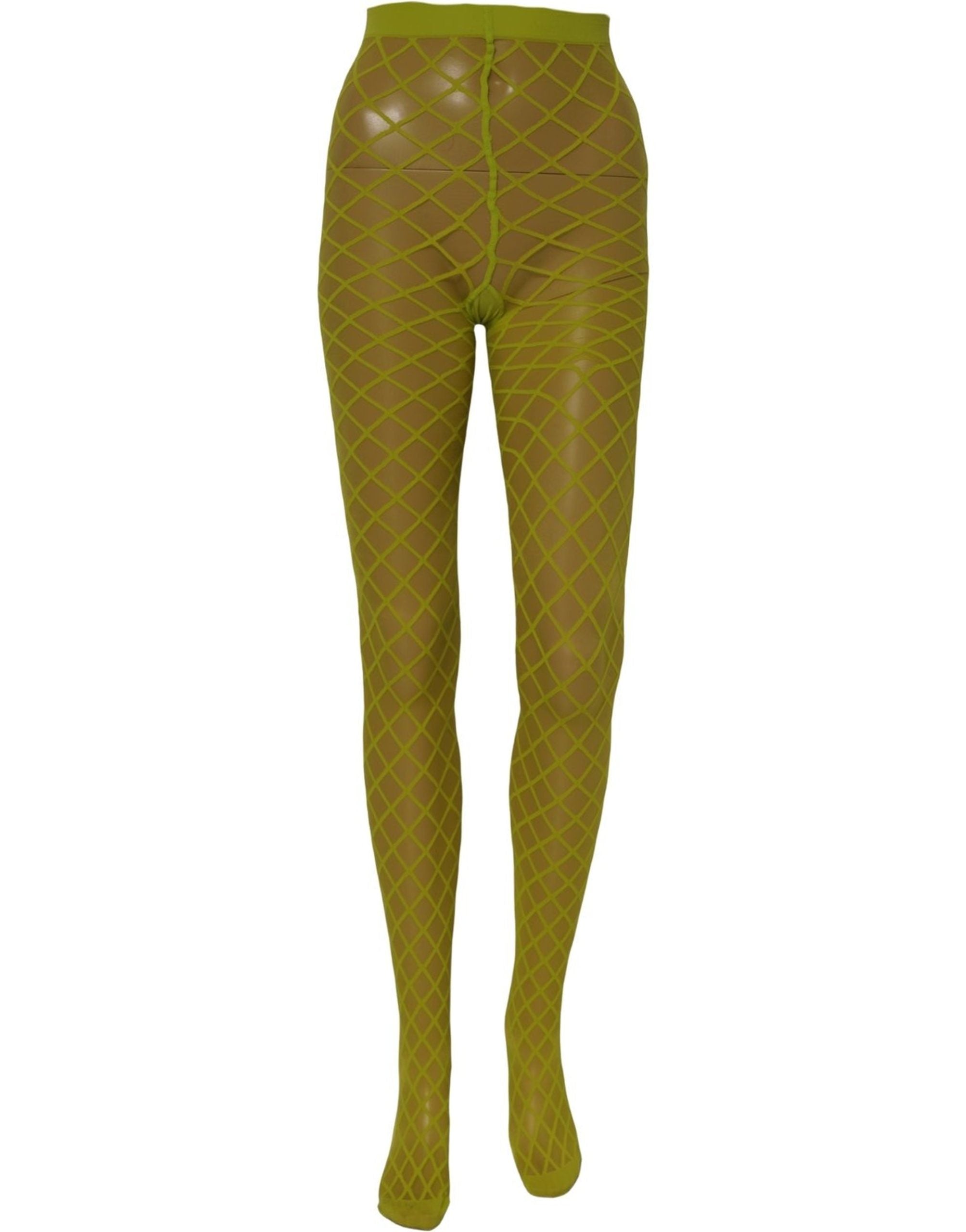 Dolce & Gabbana Green Nylon Fishnet Pantyhose Stockings Socks Dolce & Gabbana