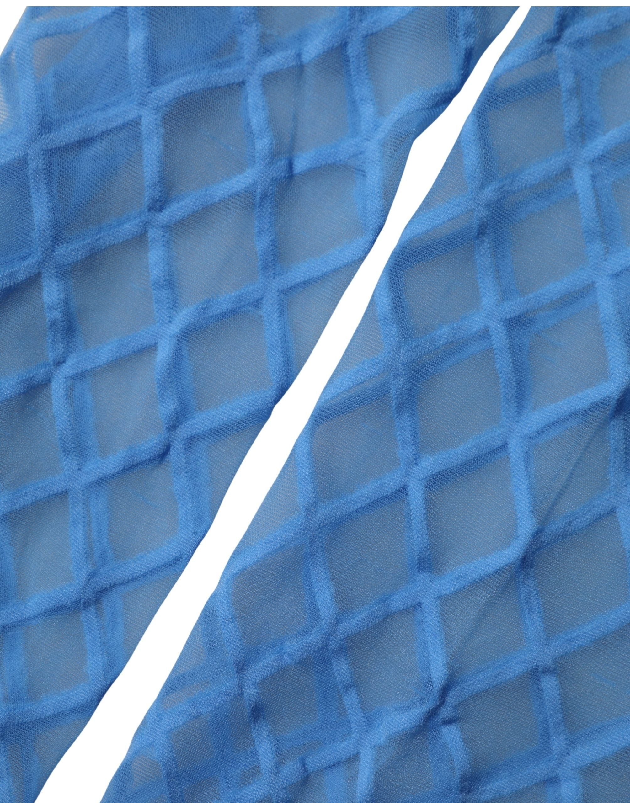 Dolce & Gabbana Light Blue Nylon Fishnet Pantyhose Stockings Socks Dolce & Gabbana