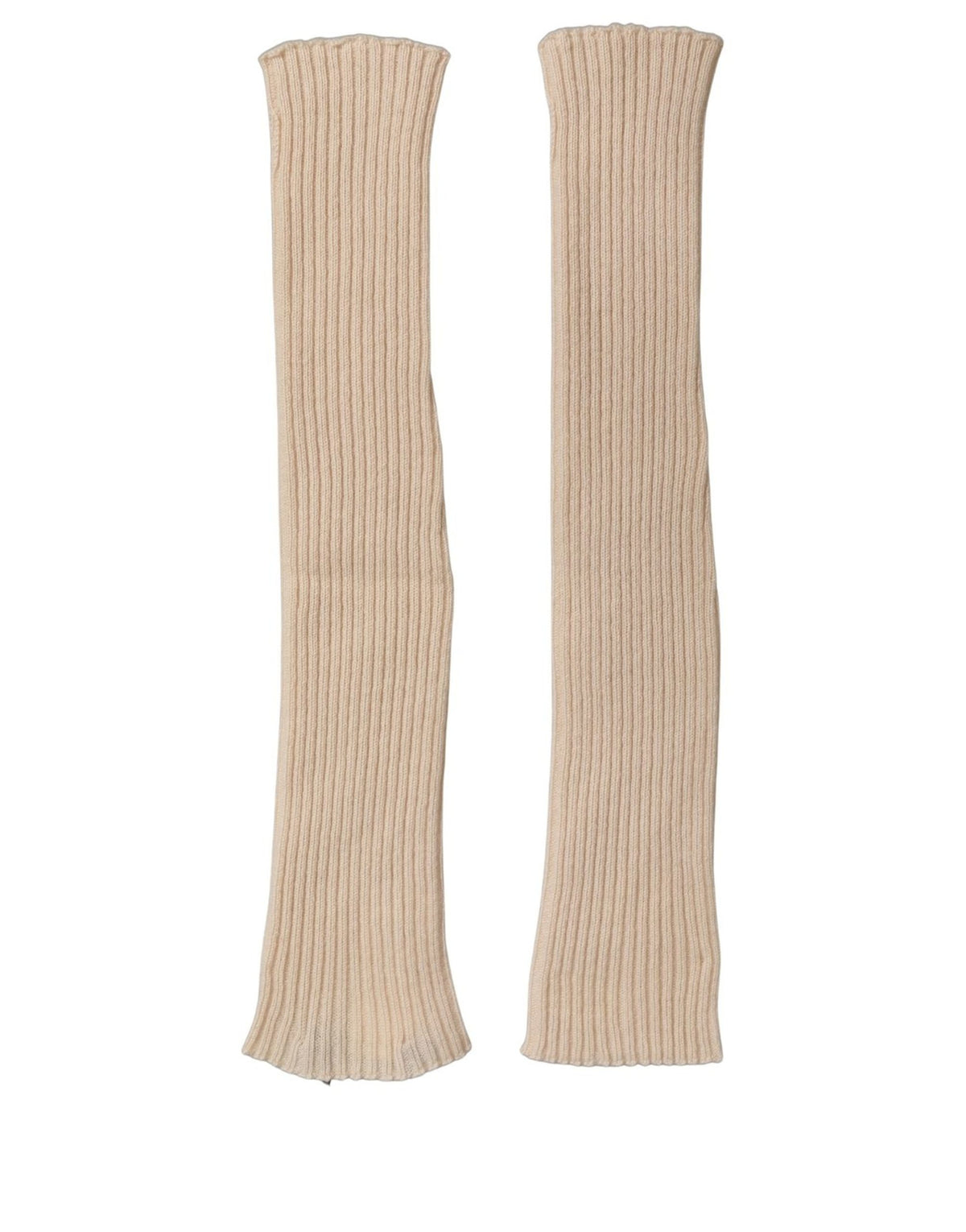 Dolce & Gabbana Camel Brown Cashmere Knit Arm Warmer Gloves Dolce & Gabbana