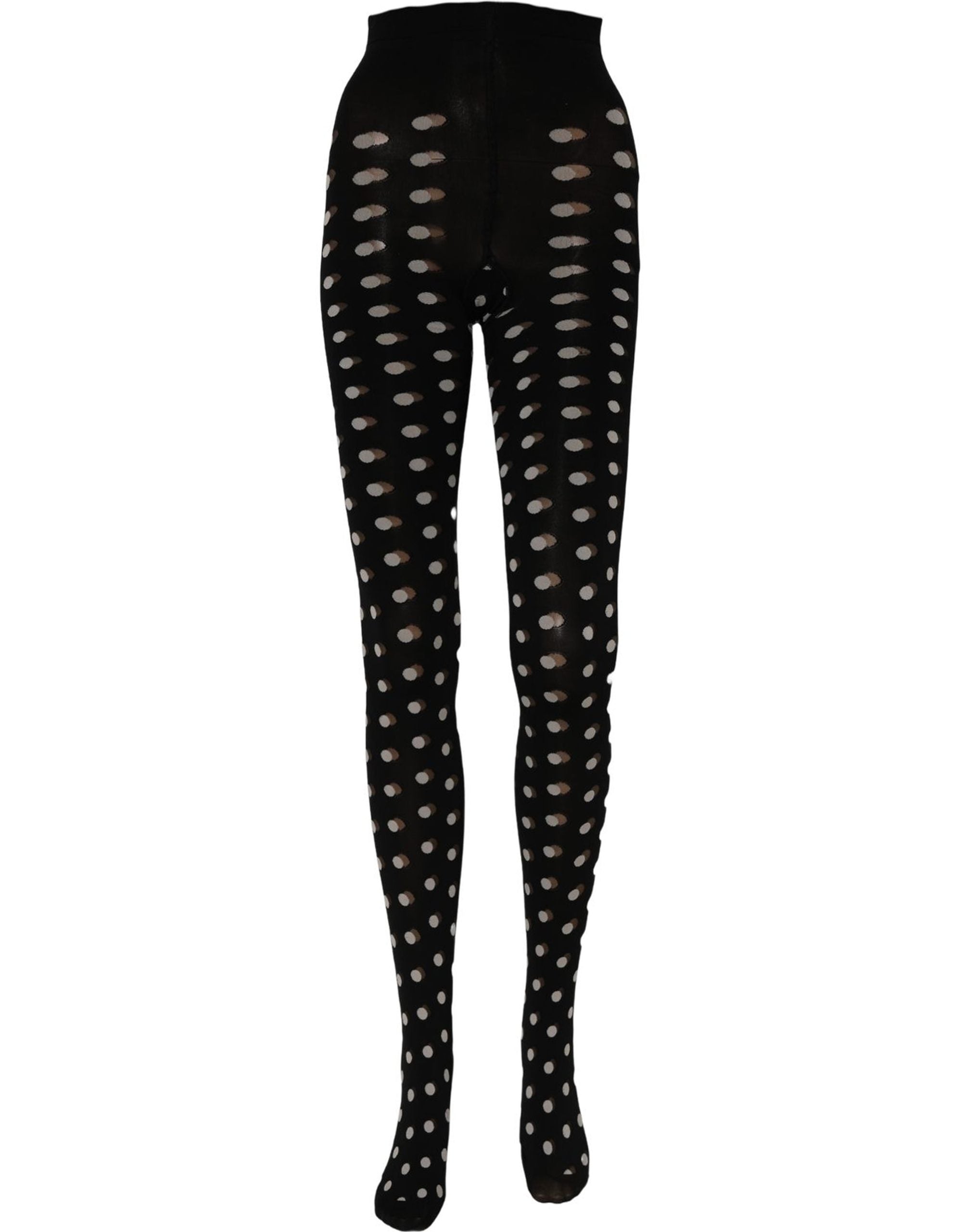 Dolce & Gabbana Black Polka Dot Fishnet Pantyhose Stockings Socks Dolce & Gabbana
