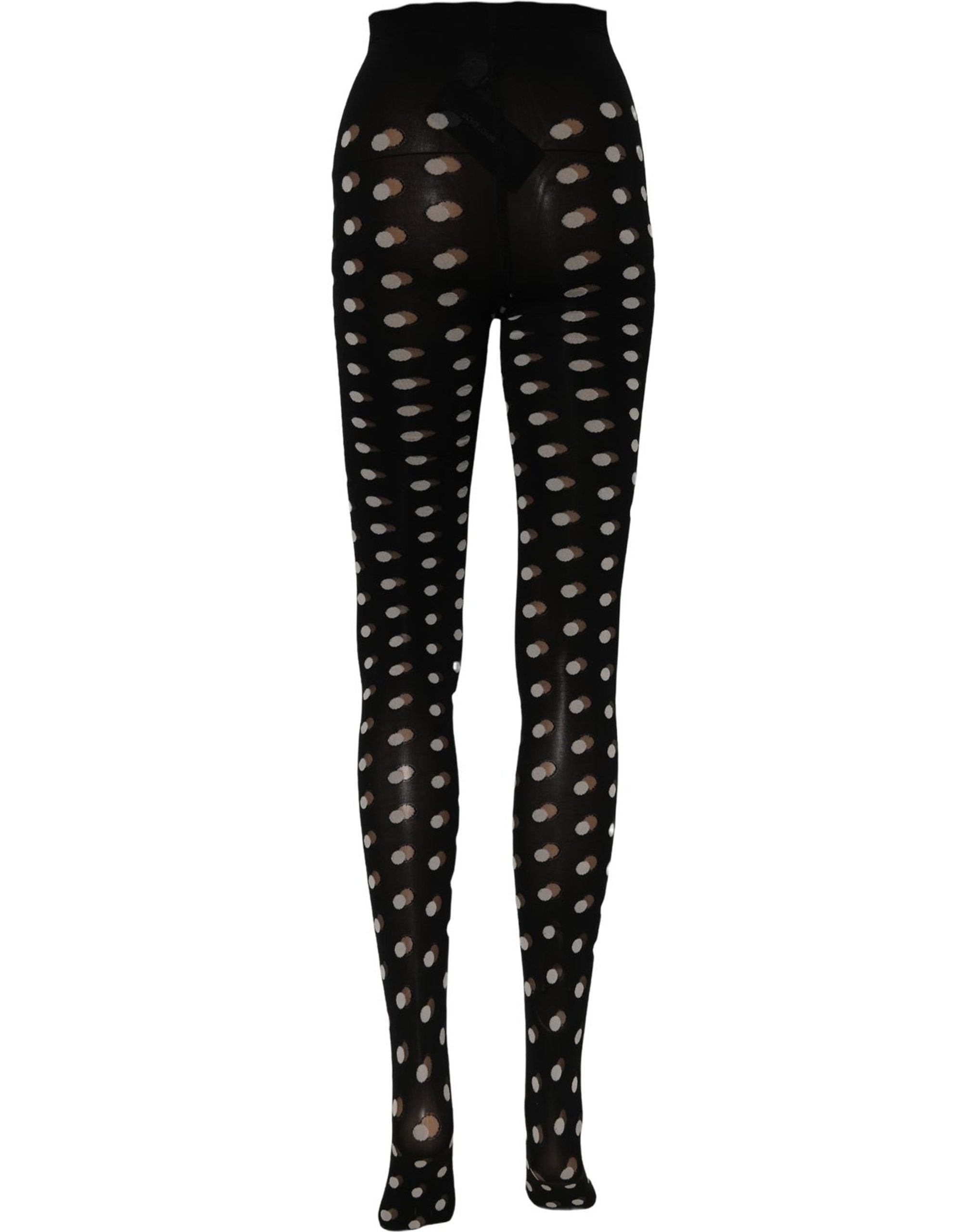 Dolce & Gabbana Black Polka Dot Fishnet Pantyhose Stockings Socks Dolce & Gabbana