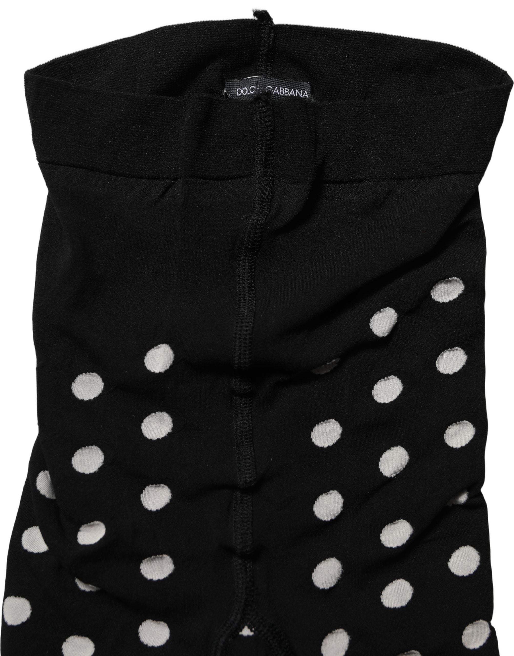 Dolce & Gabbana Black Polka Dot Fishnet Pantyhose Stockings Socks Dolce & Gabbana