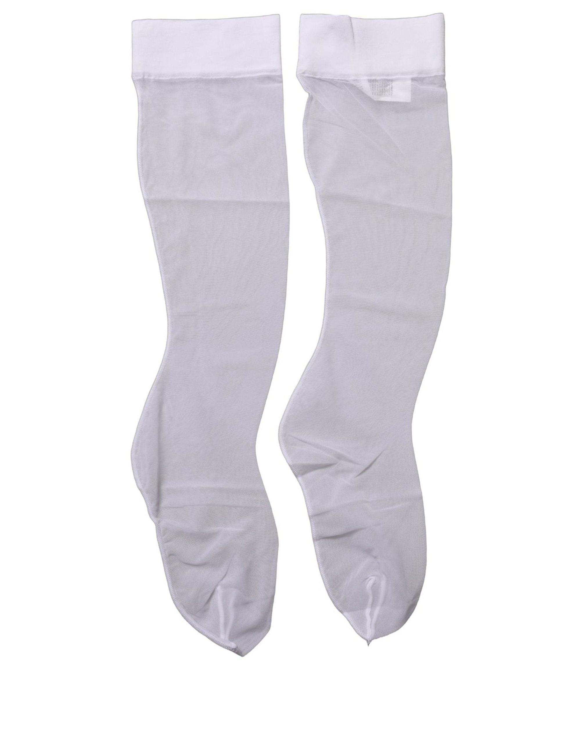 Dolce & Gabbana White Knee High Sheer Nylon Accessory Socks Dolce & Gabbana