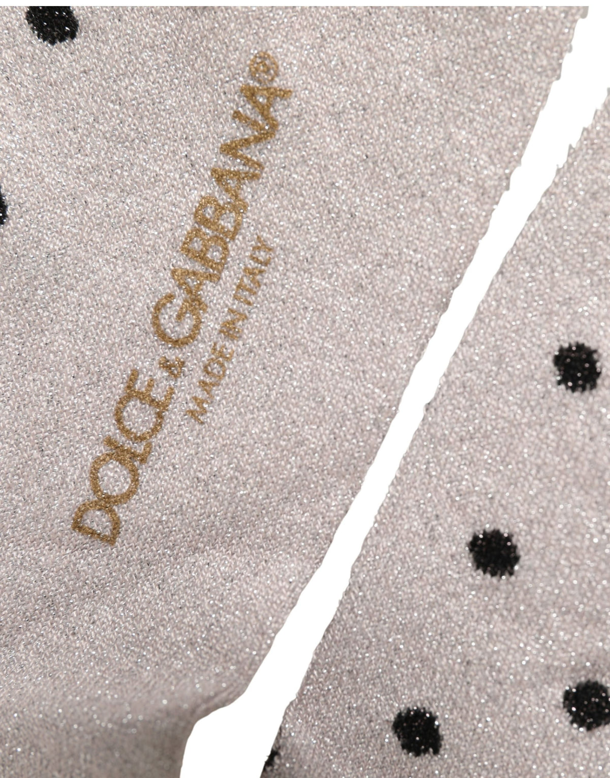 Dolce & Gabbana Gray Viscose Stretch Dotted Women Accessory Socks Dolce & Gabbana