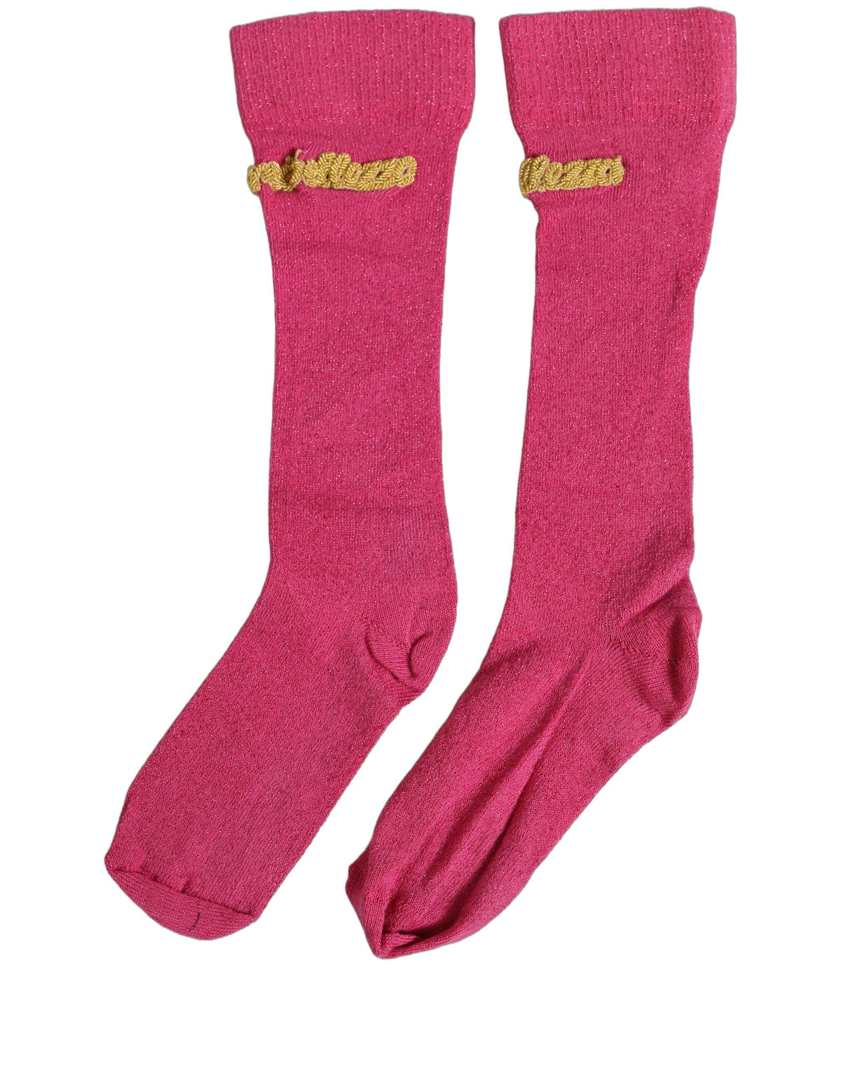 Dolce & Gabbana Pink Embroidered Cotton Mid Calf Accessory Socks Dolce & Gabbana