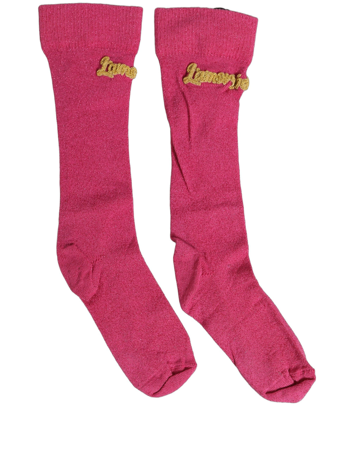 Dolce & Gabbana Pink Embroidered Cotton Mid Calf Accessory Socks Dolce & Gabbana