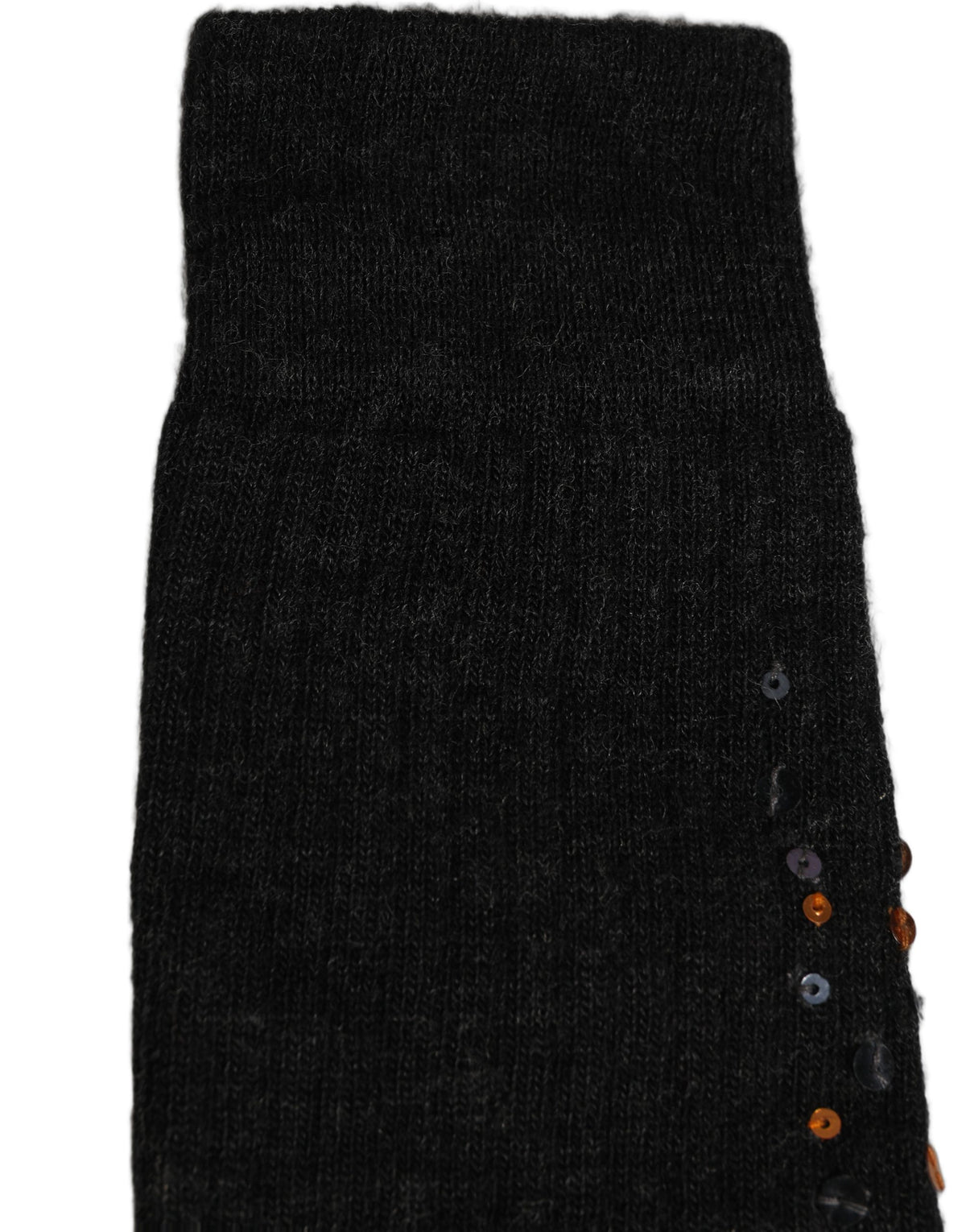 Dolce & Gabbana Dark Gray Sequined Wool Knee High Accessory Socks Dolce & Gabbana