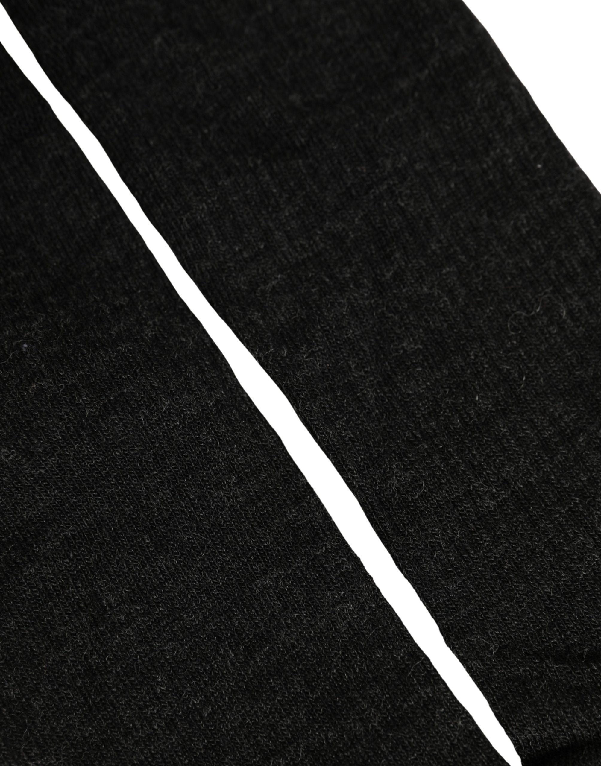 Dolce & Gabbana Black Wool DG Logo Mid Calf Accessory Socks Dolce & Gabbana