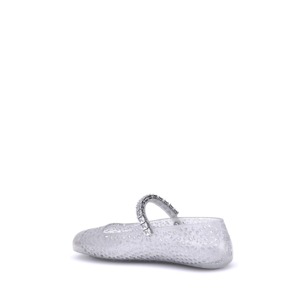 Jimmy Choo White Polyurethane Ballet Flats Jimmy Choo