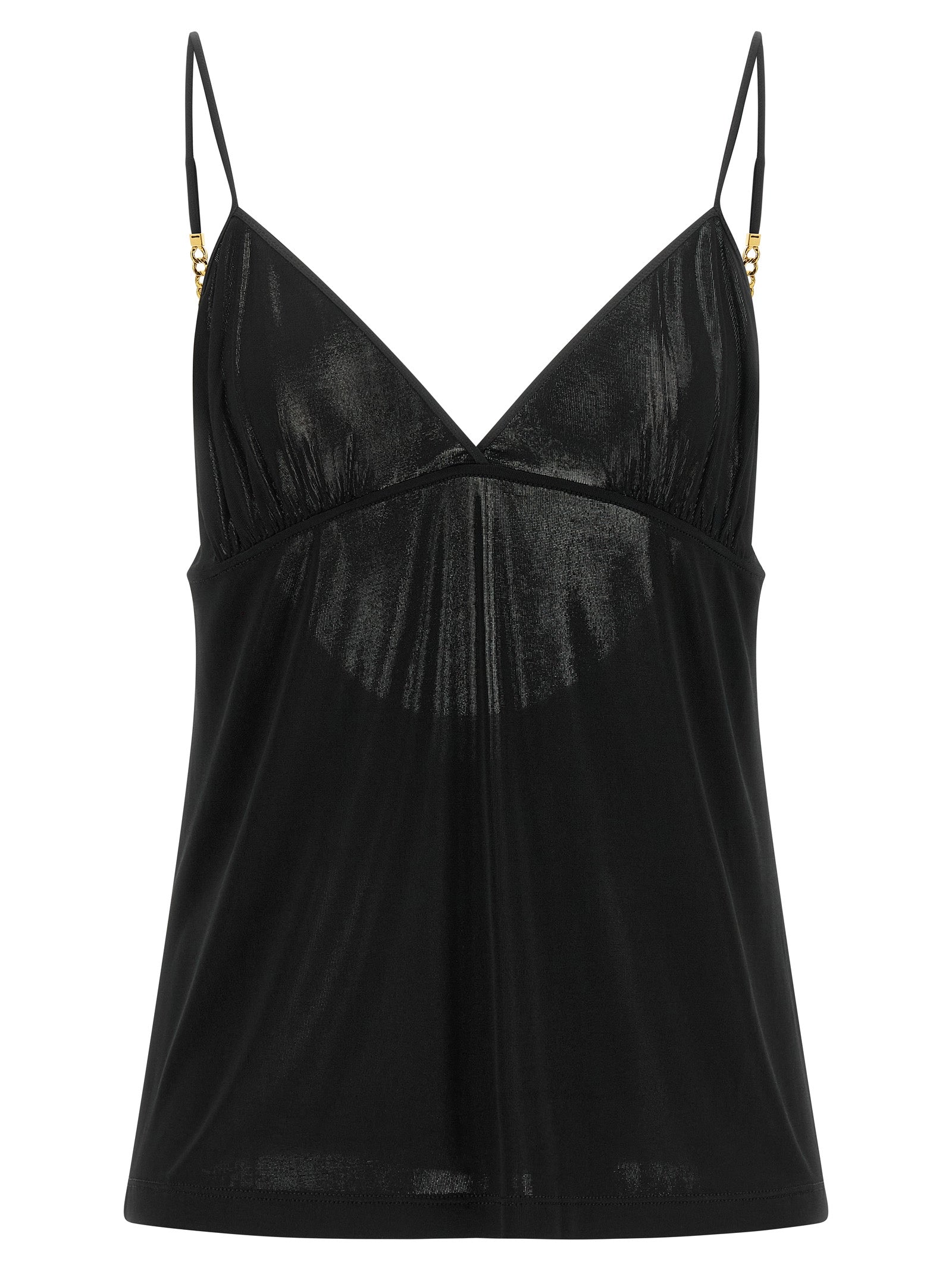 Saint Laurent Black Viscose Tank Tops Saint Laurent