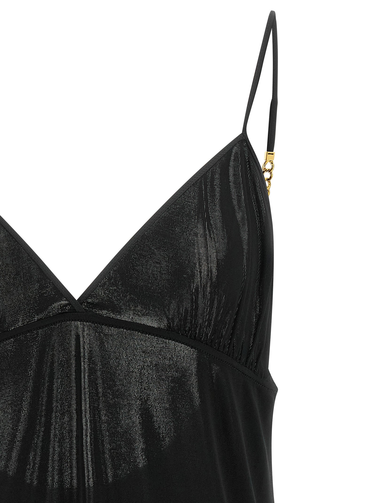 Saint Laurent Black Viscose Tank Tops Saint Laurent