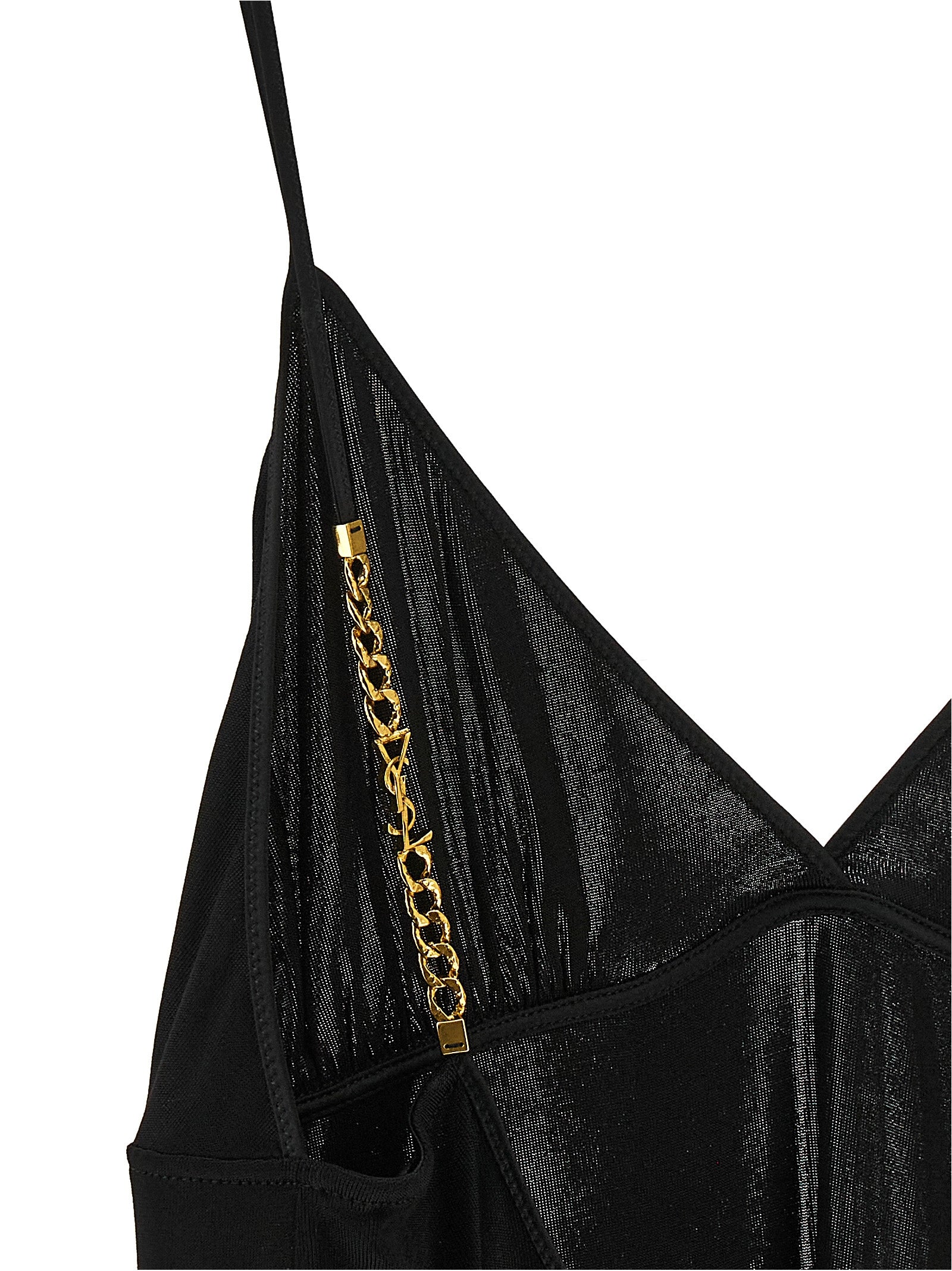 Saint Laurent Black Viscose Tank Tops Saint Laurent