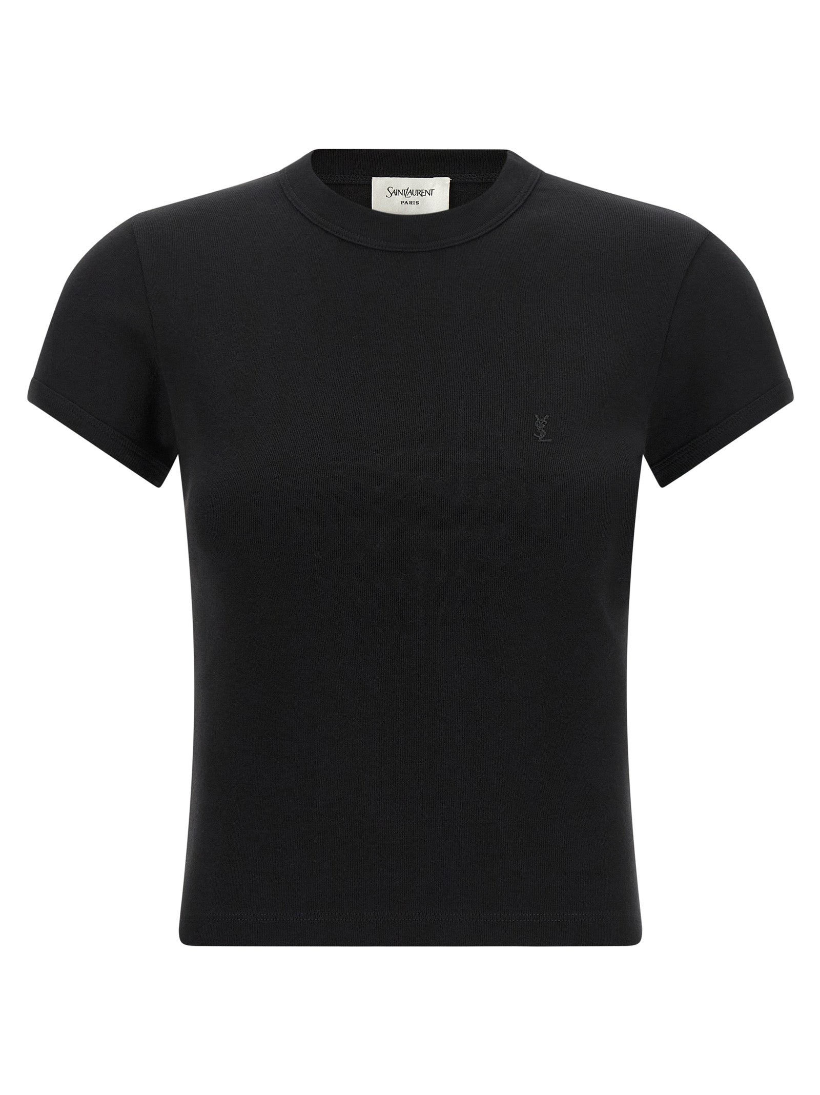 Saint Laurent Black Cotton T-Shirt Saint Laurent