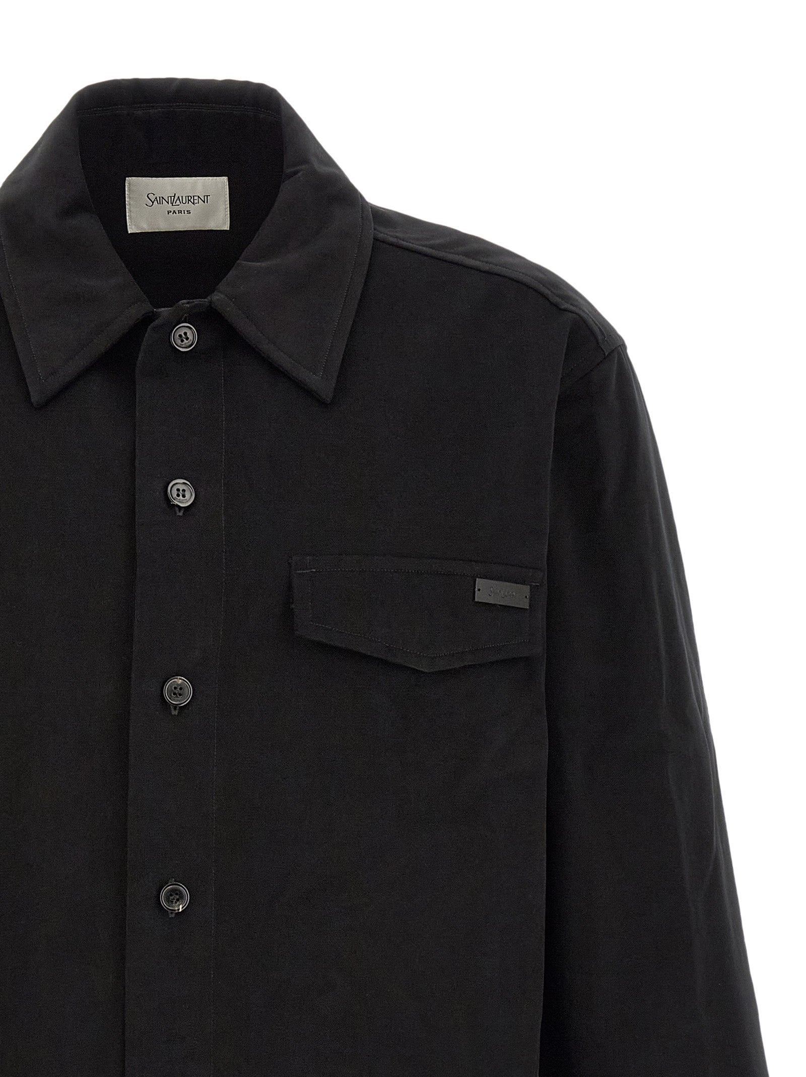 Saint Laurent Black Cotton Blouse Saint Laurent
