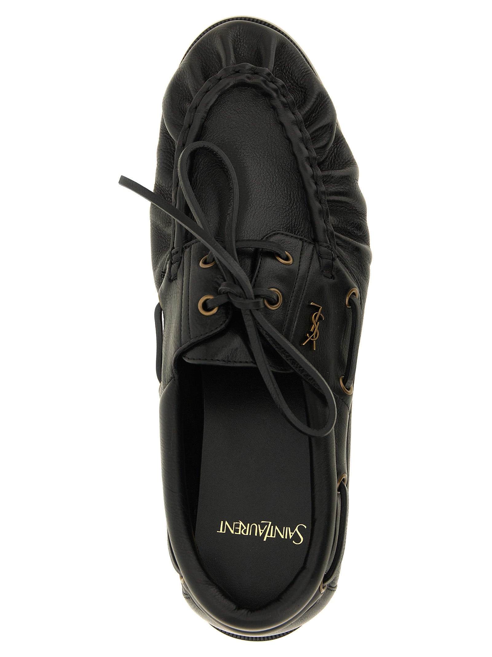 Saint Laurent Black Calfskin Slip-On Loafers Saint Laurent