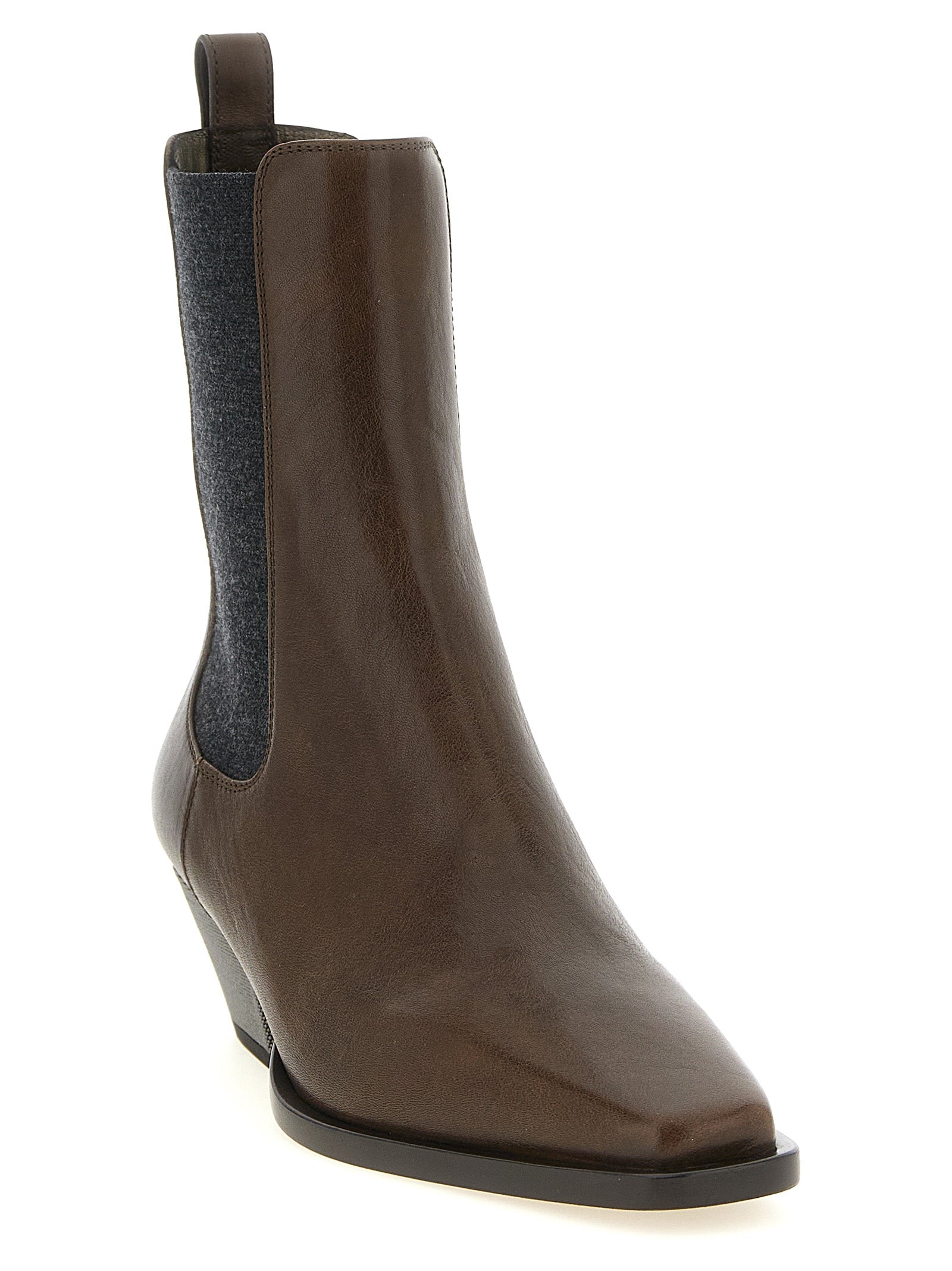 Brunello Cucinelli Brown Cowhide Chelsea Boots Brunello Cucinelli