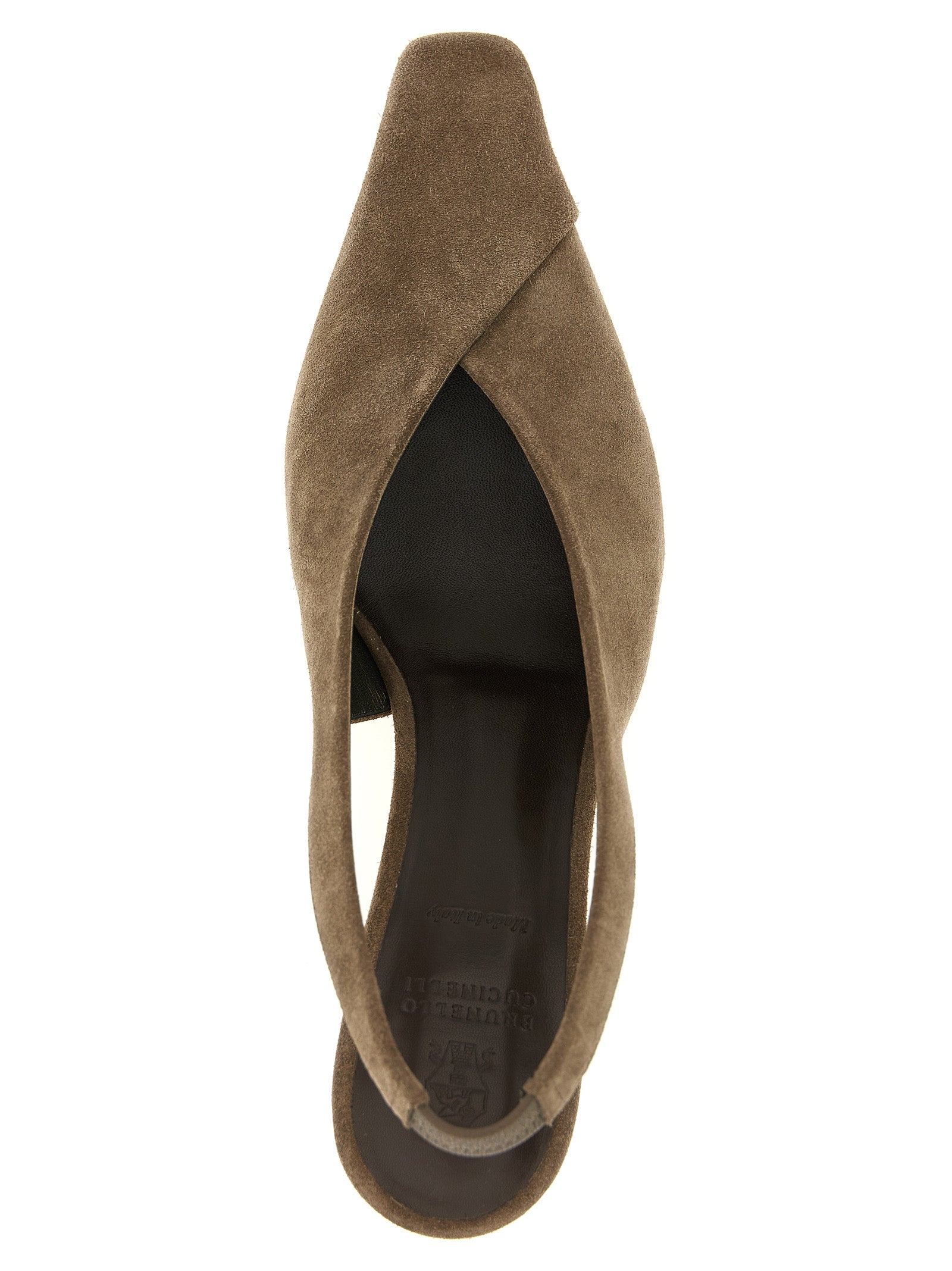 Brunello Cucinelli Gray Calfskin Mid Heel Pumps Brunello Cucinelli