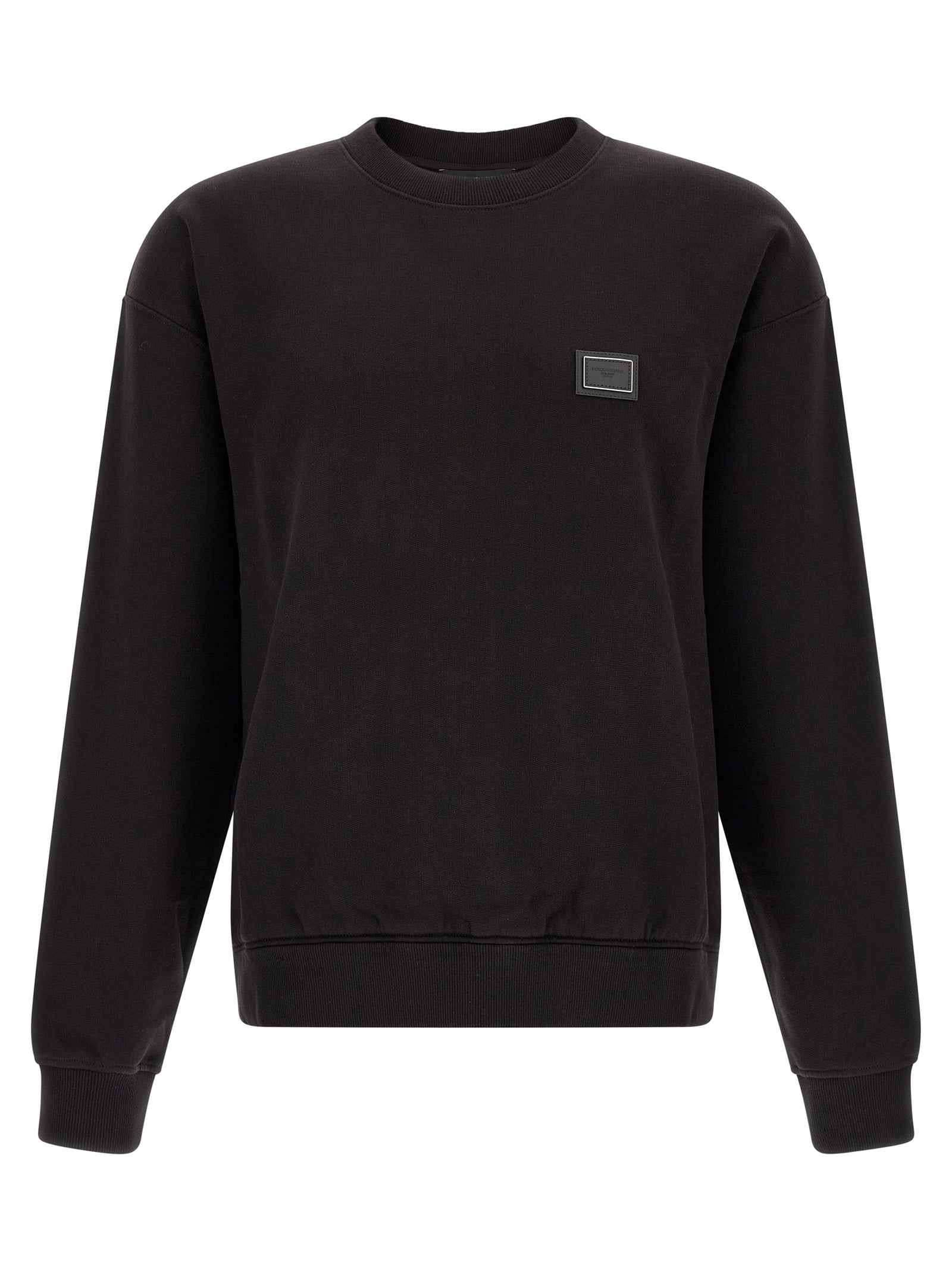 Dolce & Gabbana Black Cotton Sweatshirt Dolce & Gabbana