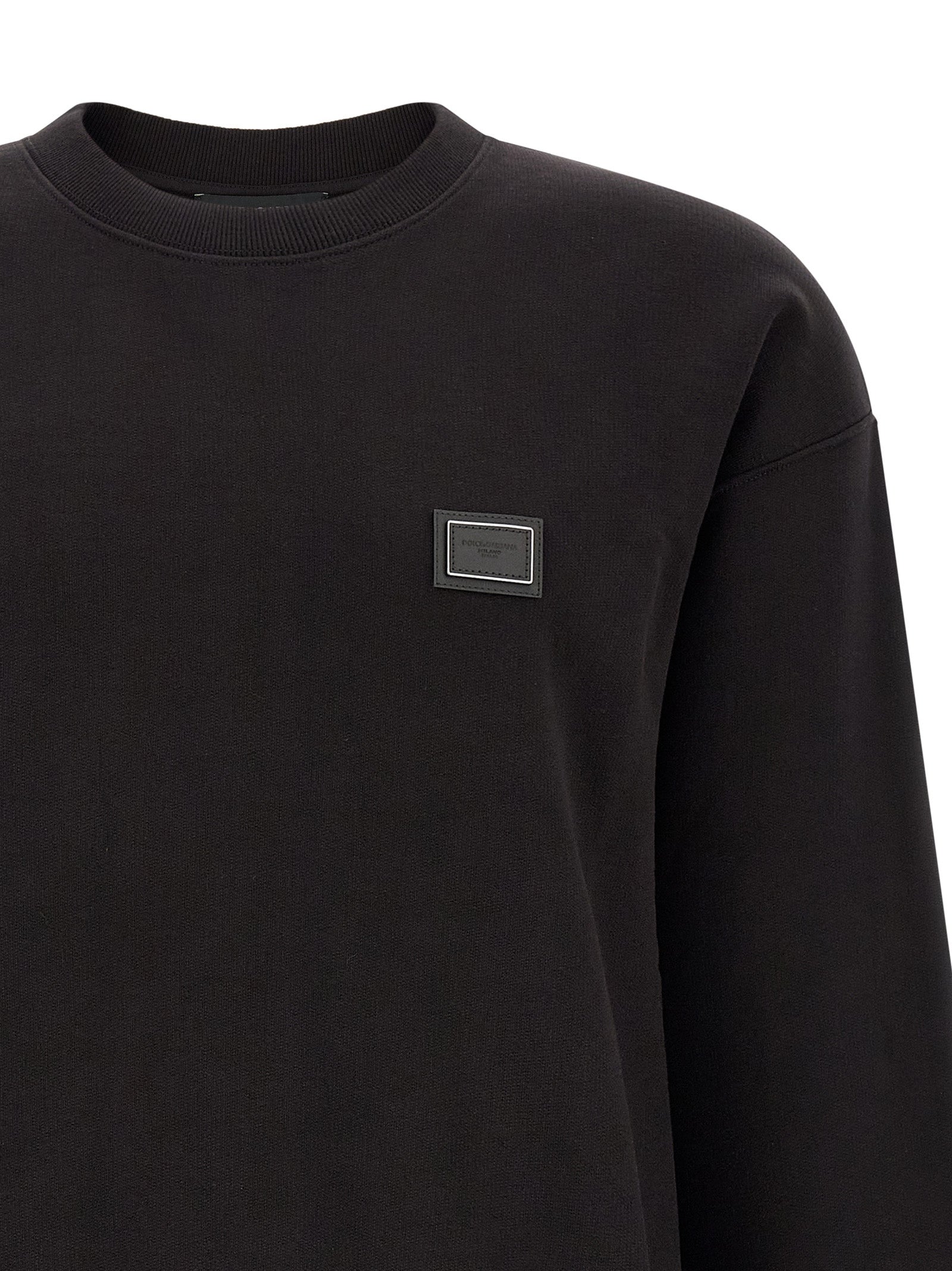 Dolce & Gabbana Black Cotton Sweatshirt Dolce & Gabbana