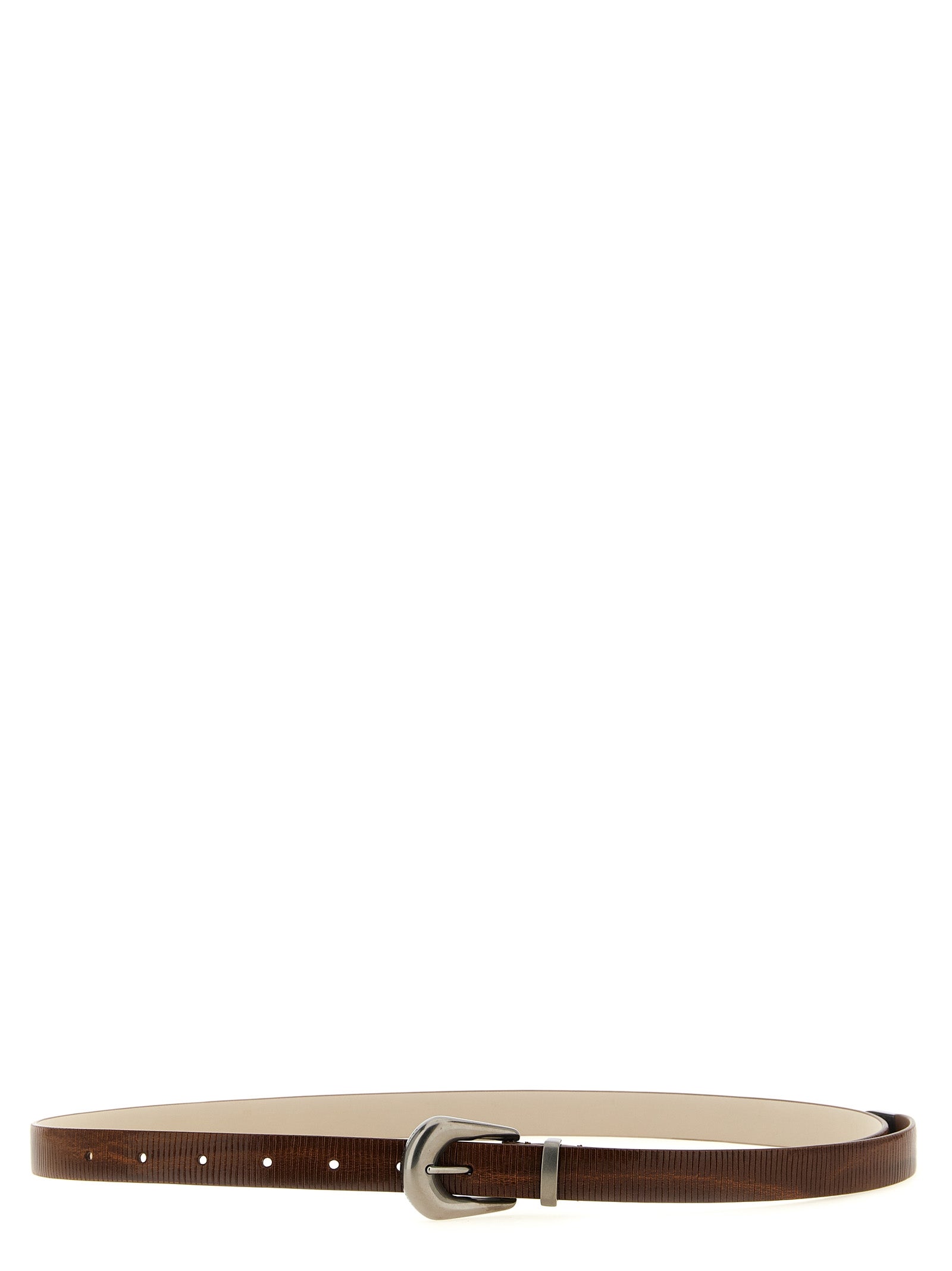 Brunello Cucinelli Brown Calfskin Thin Belt Brunello Cucinelli