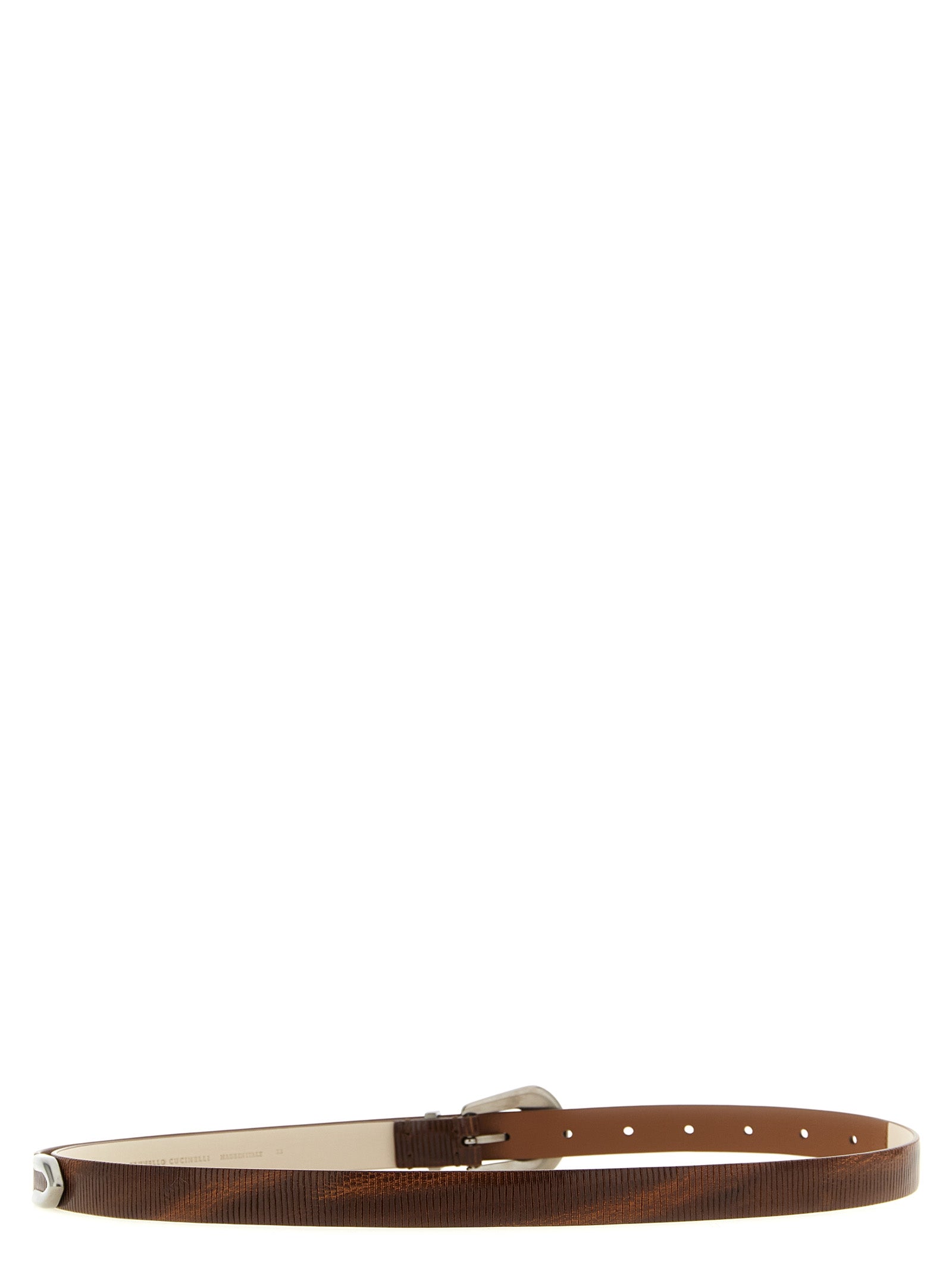 Brunello Cucinelli Brown Calfskin Thin Belt Brunello Cucinelli