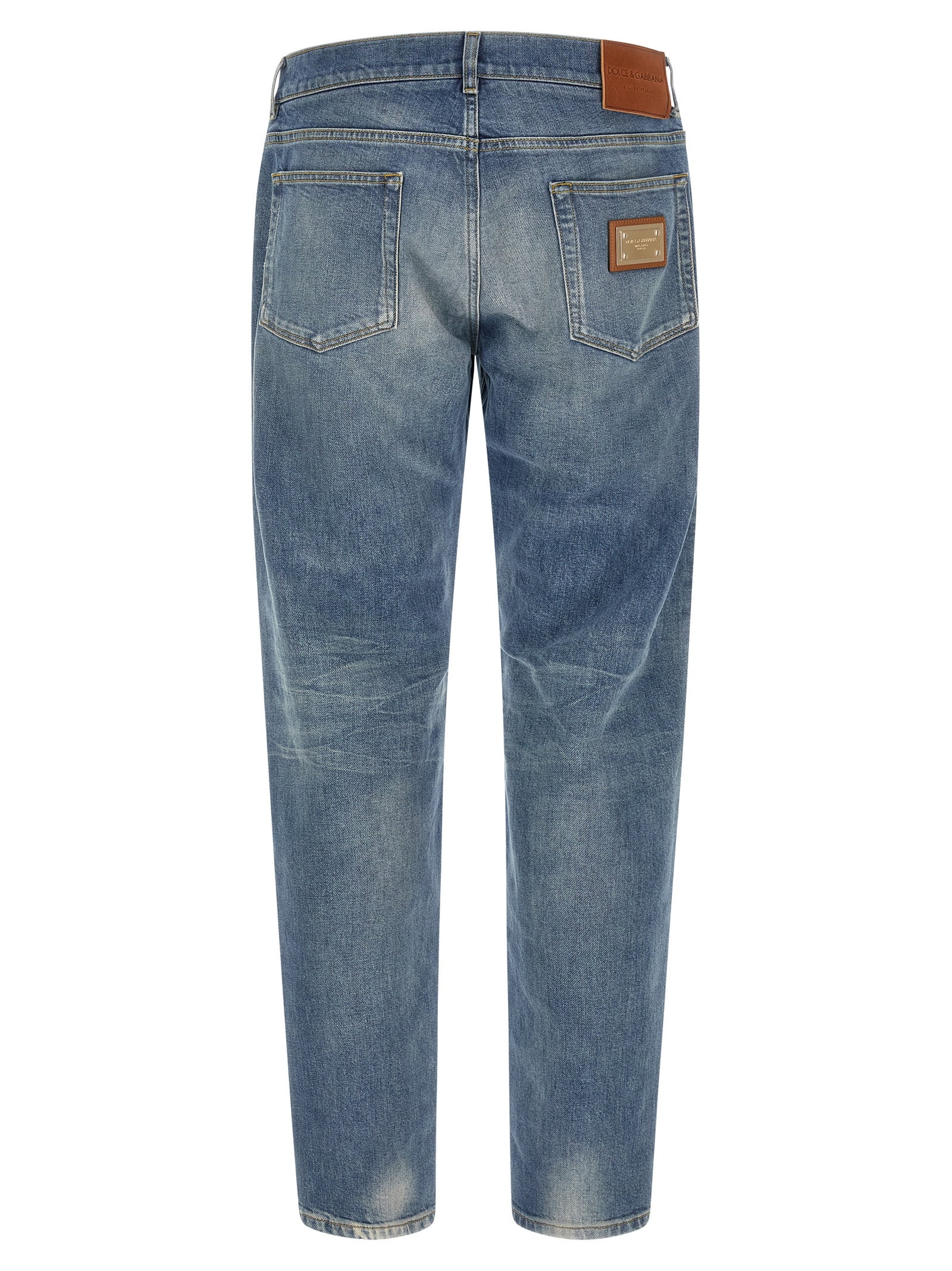 Dolce & Gabbana Blue Cotton Straight-Leg Jeans Dolce & Gabbana
