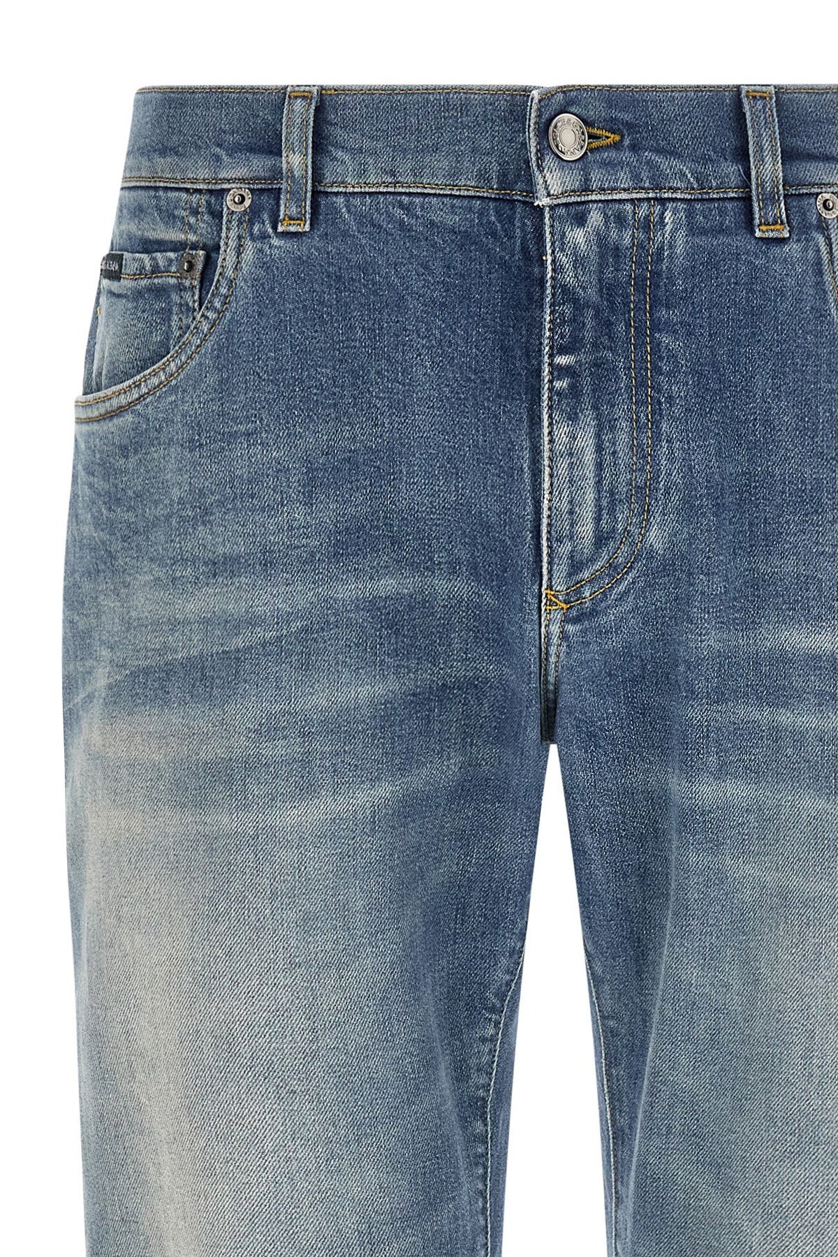 Dolce & Gabbana Blue Cotton Straight-Leg Jeans Dolce & Gabbana