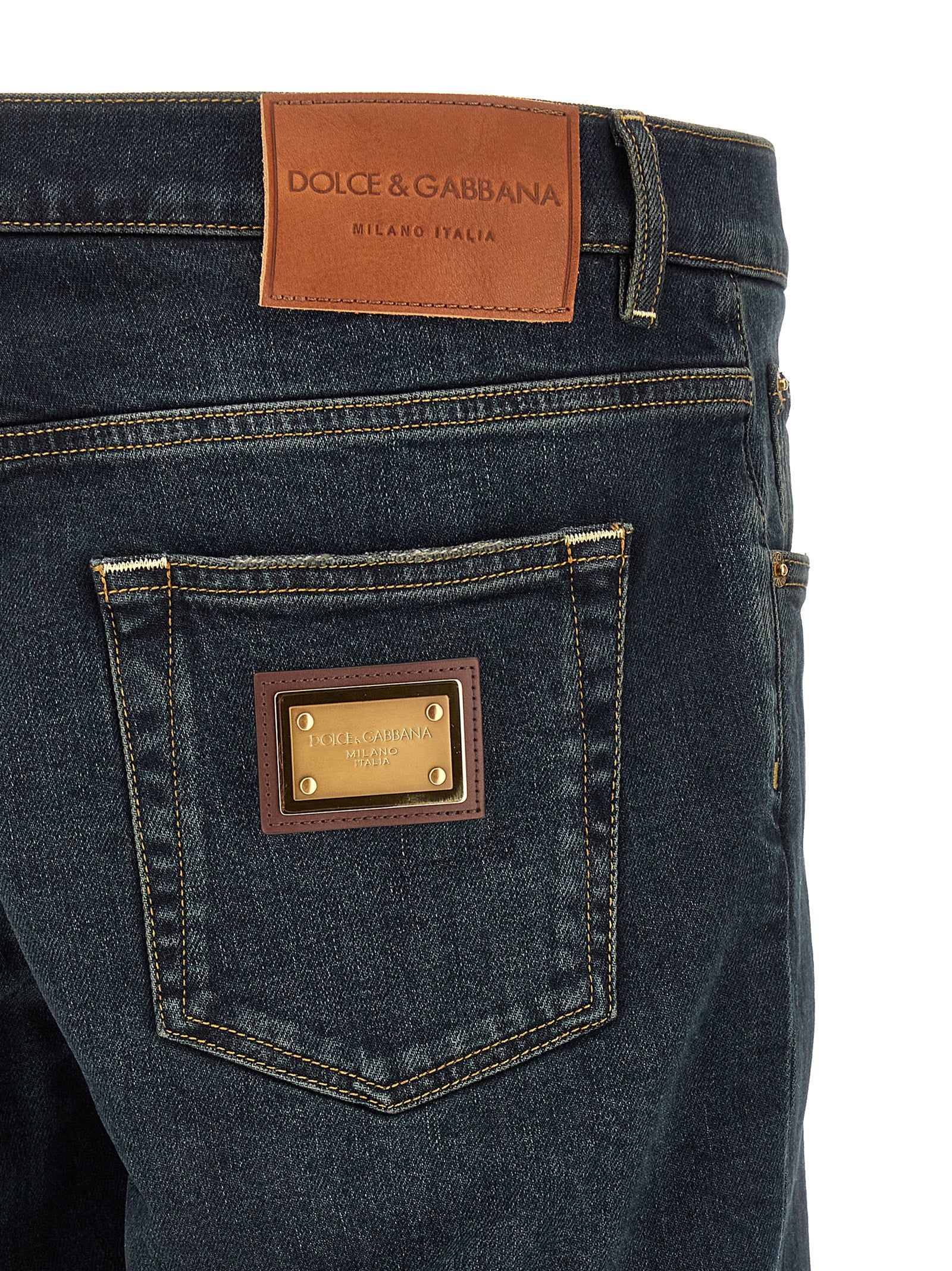 Dolce & Gabbana Blue Cotton Skinny Jeans Dolce & Gabbana