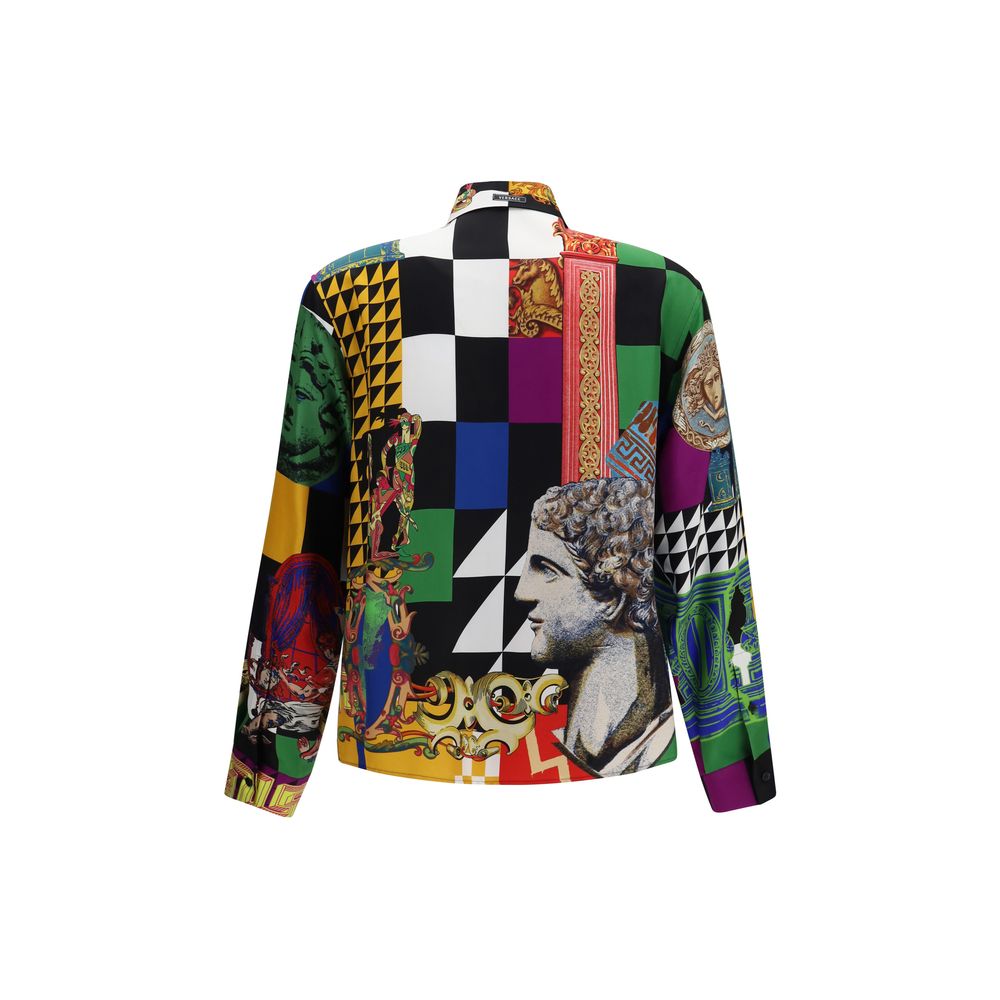 Versace Multicolor Silk Pattern Shirt Versace