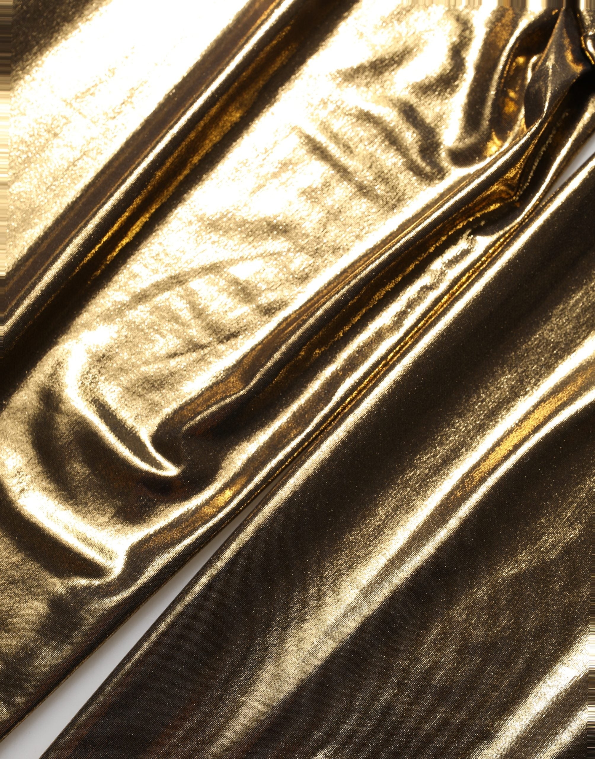 Dolce & Gabbana Gold Metallic Leggings Pantyhose Stockings Socks Dolce & Gabbana