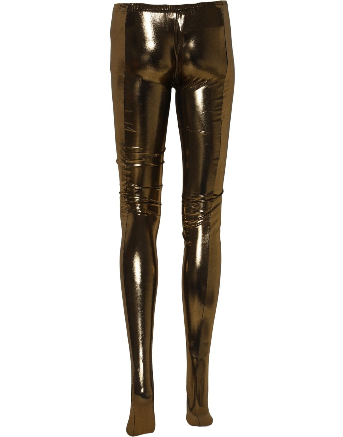 Dolce & Gabbana Gold Metallic Leggings Pantyhose Stockings Socks Dolce & Gabbana