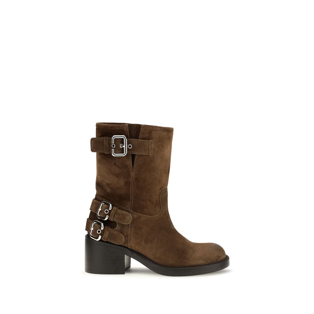 Chloé Brown Calf Leather Bos Taurus Ankle Boots Chloé
