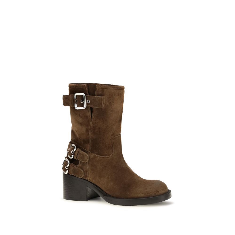 Chloé Brown Calf Leather Bos Taurus Ankle Boots Chloé