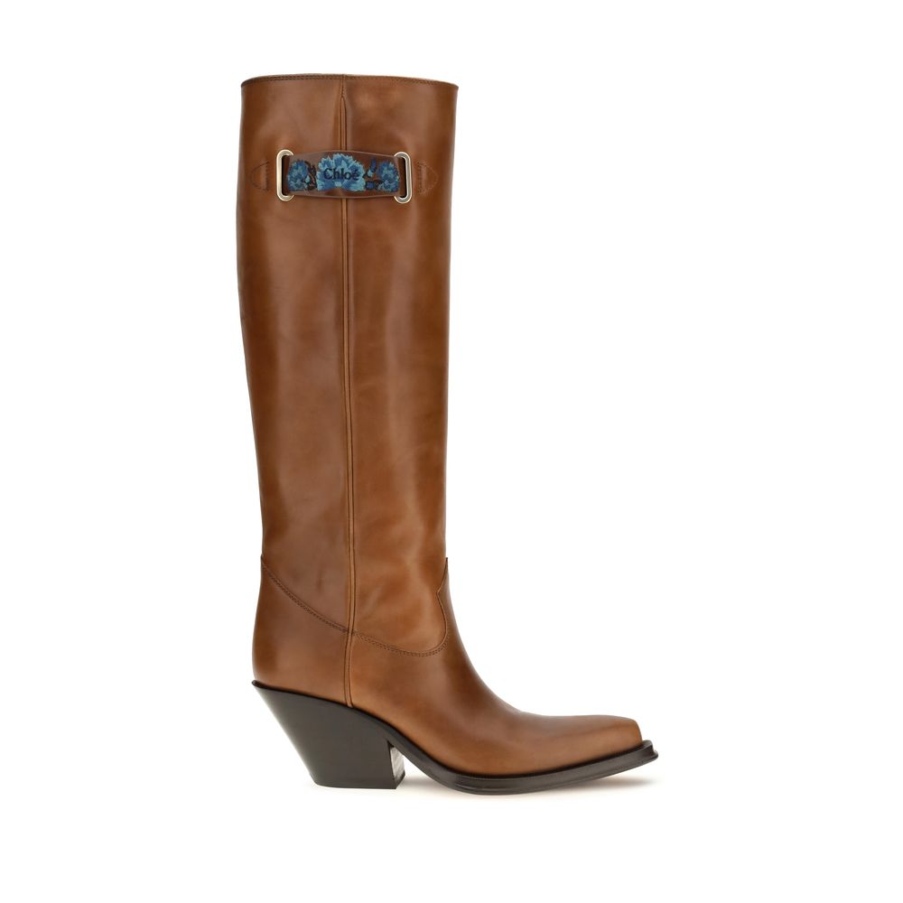 Chloé Brown Calf Leather Bos Taurus Over The Knee Chloé