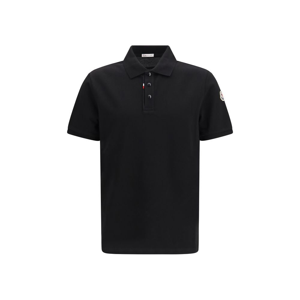 Moncler Black Cotton Polo Shirt Moncler